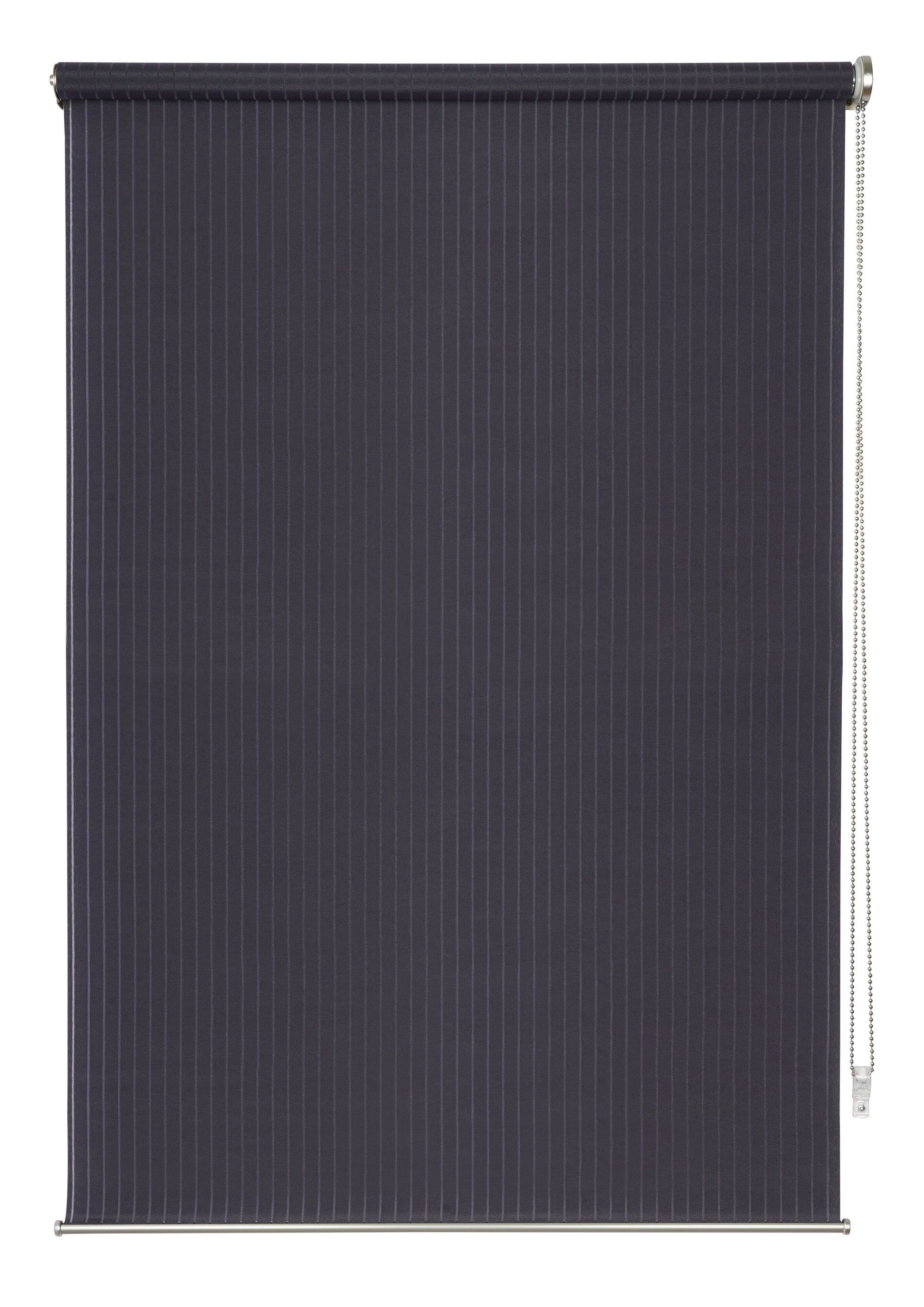 Seitenzugrollo Designrollo Stripe Tageslicht, ondeco, mit Bohren, freihängend, verschraubt, im Fixmaß Grau