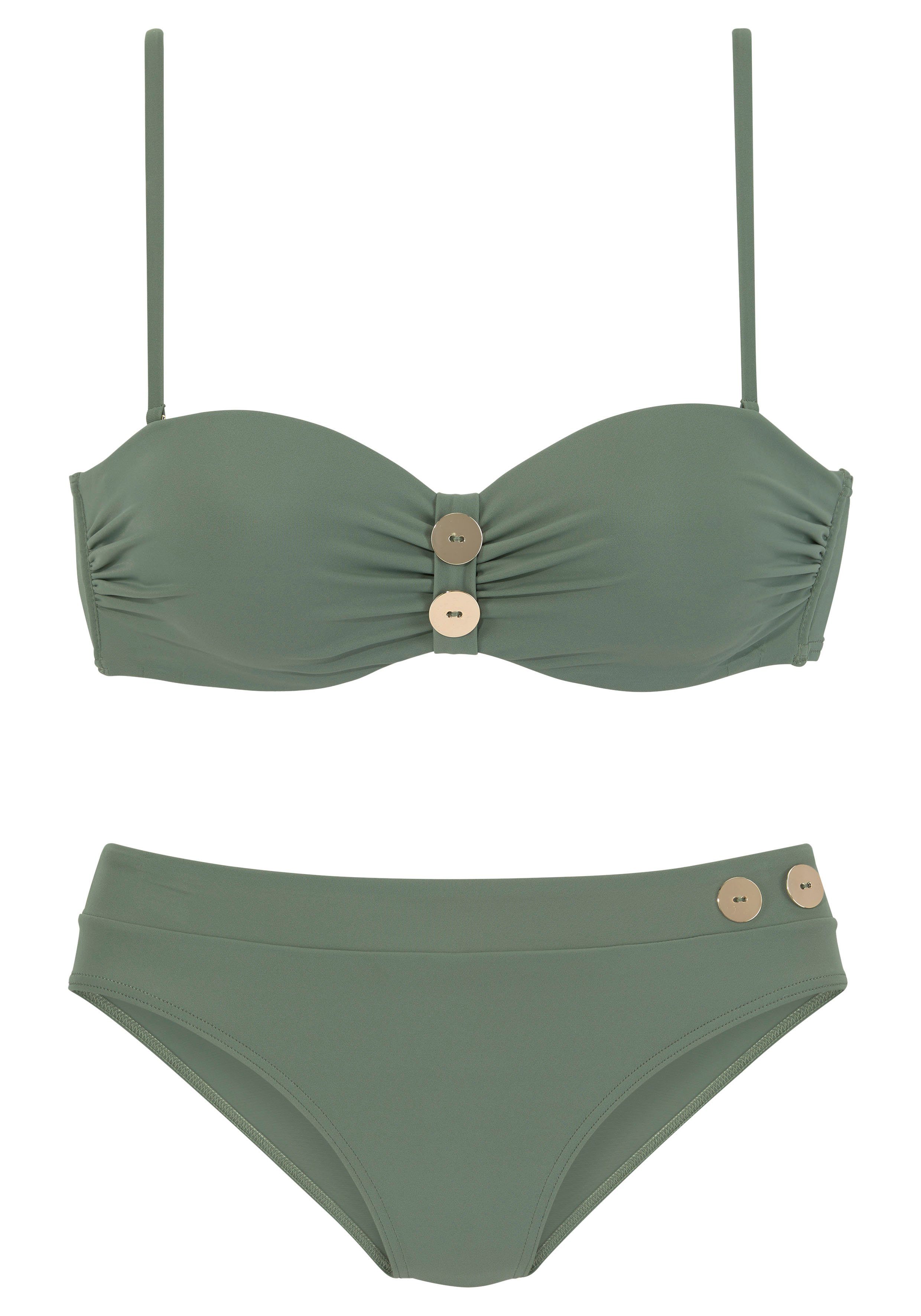 Vivance Bügel-Bandeau-Bikini mit edlen Zierknöpfen günstig online kaufen