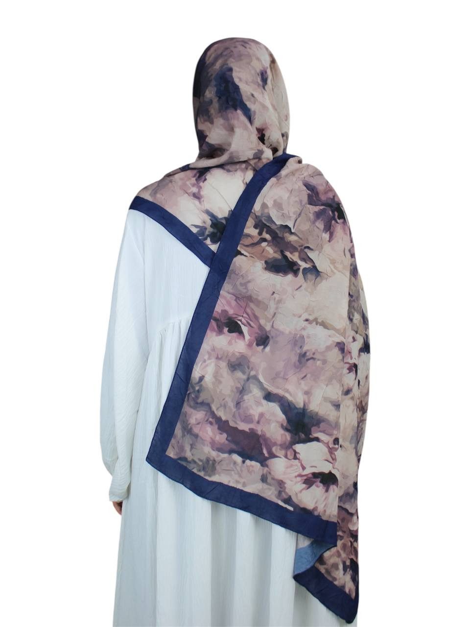 Aymasal Hijab Printed Soft Hijab Aquarell Look Kopftuch Schal Modest Fashion Trend Printed Soft Hijab aus Baumwolle 187x70 cm