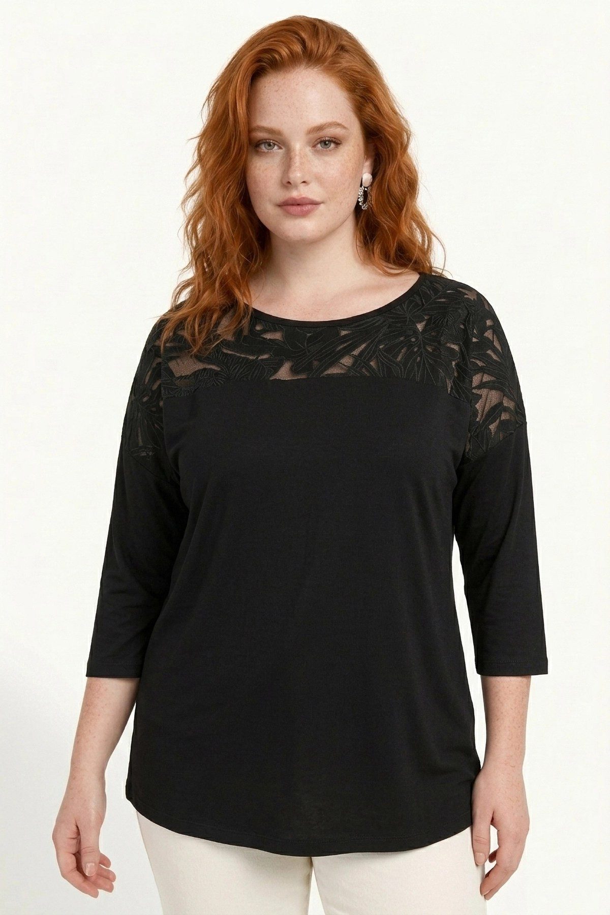 Shape of You Blusentop Durchsichtige Detailbluse