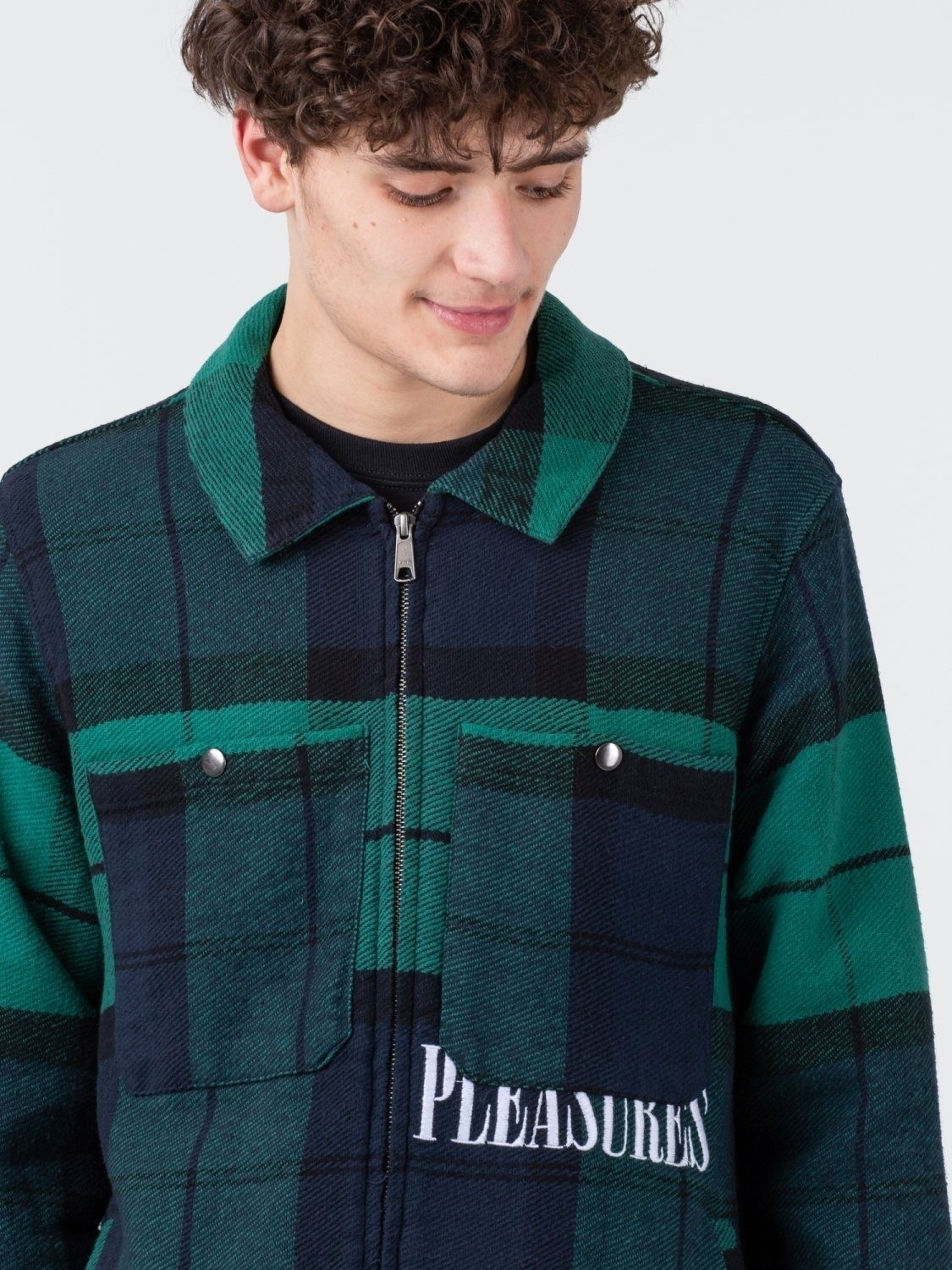 HUF Canvasjacke HUF x Pleasures Blackwatch Work Jacket