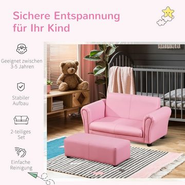 HOMCOM Sofa Kindersofa mit Hocker