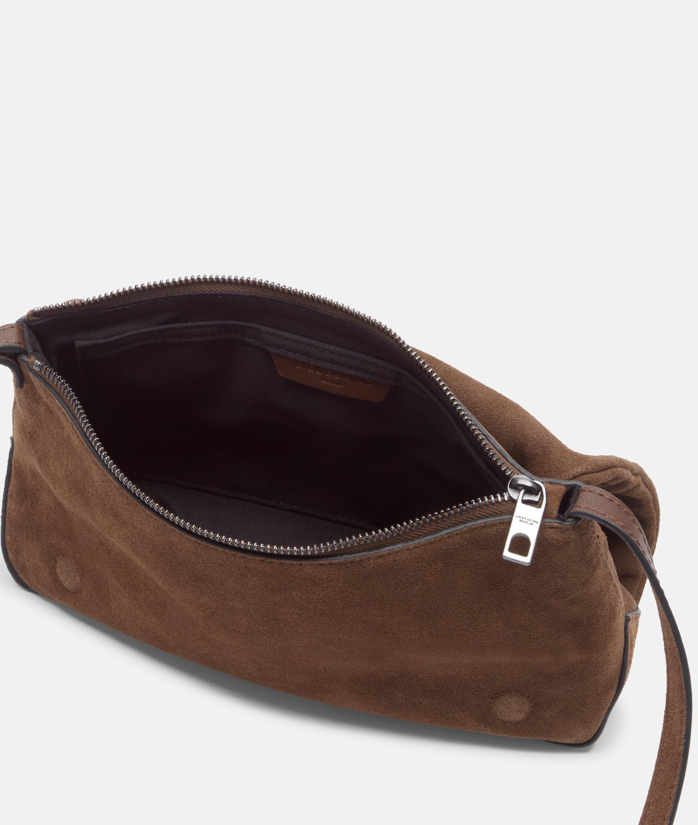 Liebeskind Berlin Umhängetasche Rive Crossbody S, Handliche Umhängetasche aus weichem Veloursleder