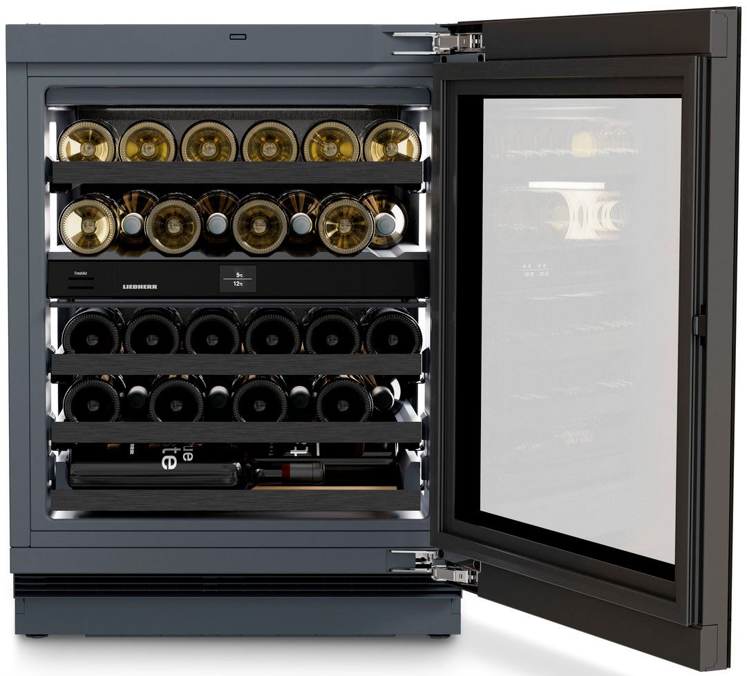 Liebherr Unterbauweintemperierschrank UWgbi 3682,schwarze Isolierglastür