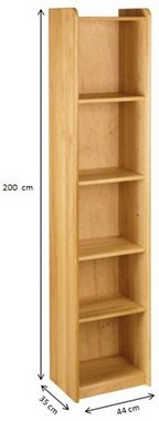 BioKinder - Das gesunde Kinderzimmer Standregal Lara, Bücherregal 200 cm mit Satinglastür