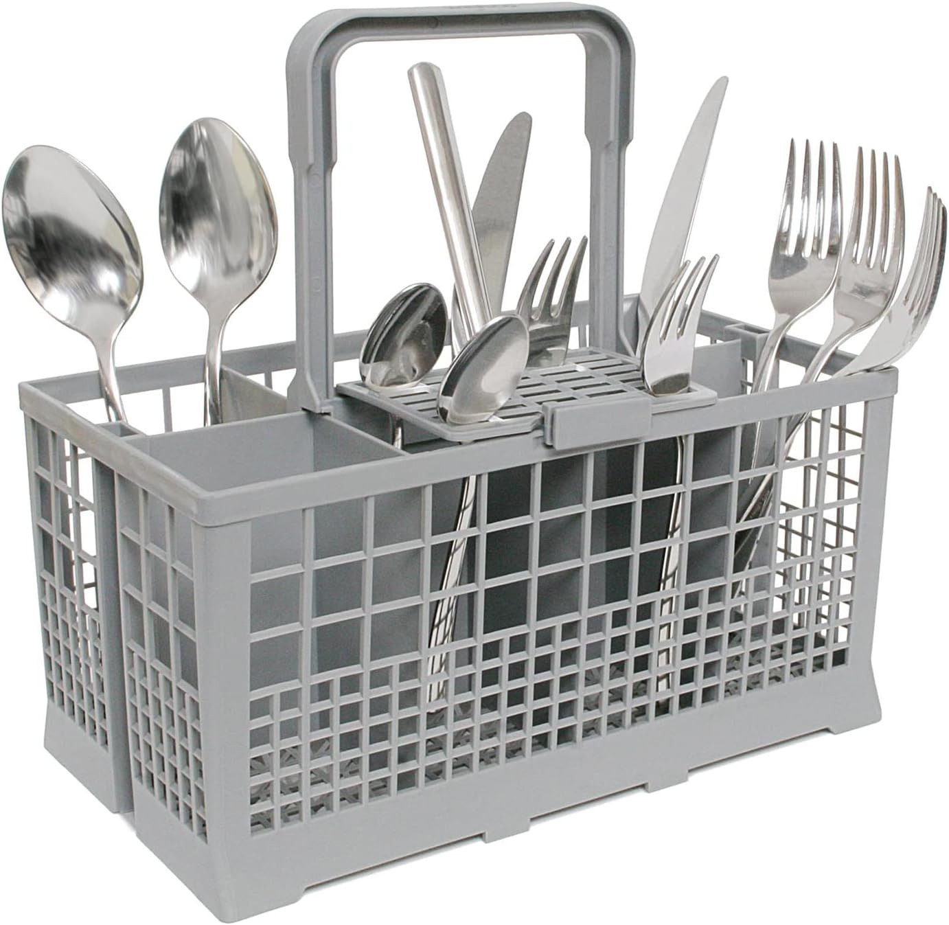 Wenco Besteckhalter Spülmaschinenkorb 23,7 x 13,7 x 24,7 cm, Grau mit Griff: 24,7 cm, (1-tlg), Universal passend langlebig hitzebeständiger Kunststoff – Bild 3 von 4