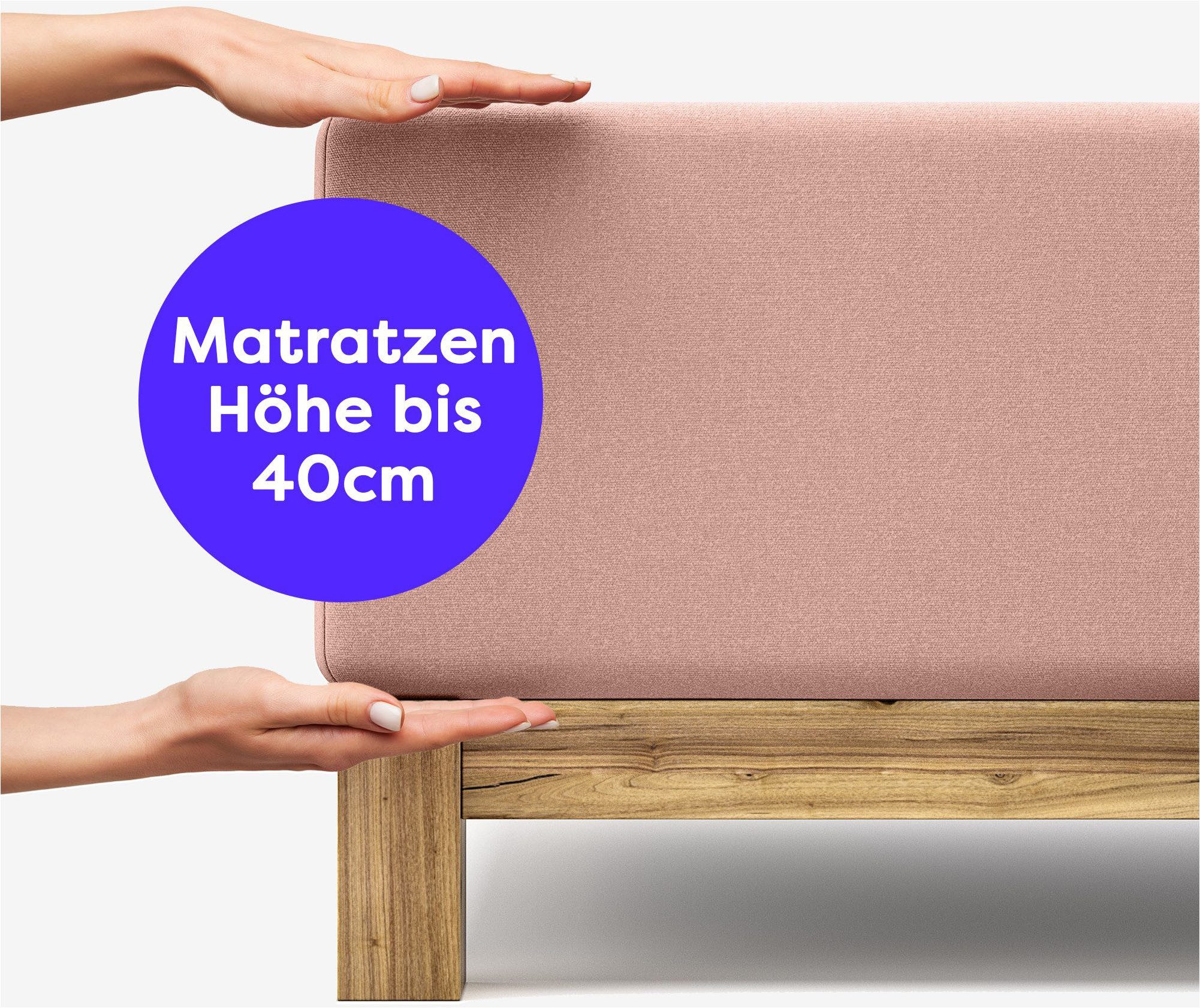 Wolkenfeld Spannbettlaken Boxspringbett Bettlaken - Spannbetttuch für Matratzen bis 40cm, Jersey, Gummizug: rundum, (1 Stück), Elastisch & Rutschfest: 90x200, 140x200, 160x200, 180x200 & Übergrößen