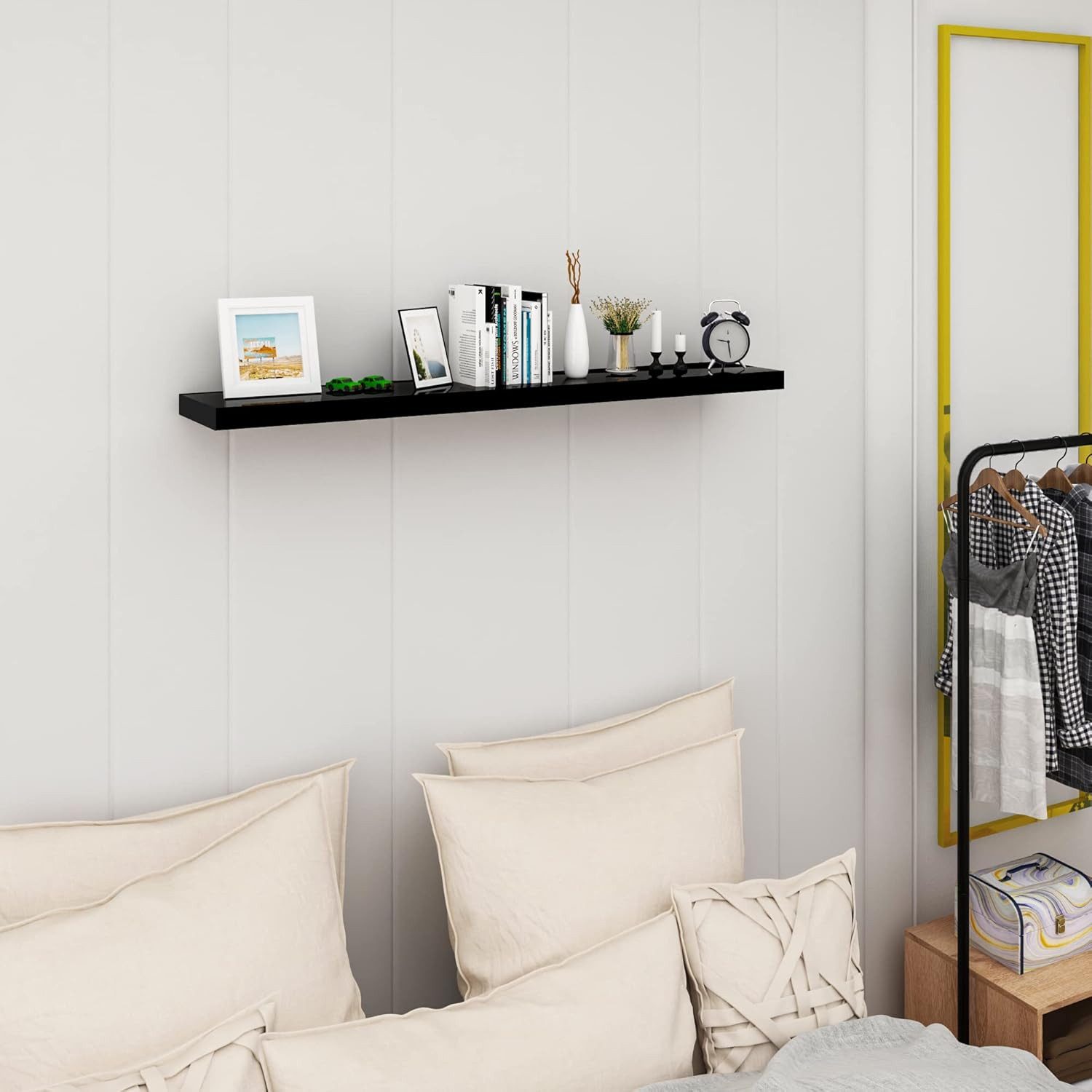 Woltu Wandregal, 1-tlg., hochglänzend Wandboard Schweberegal CD DVD Regal günstig online kaufen