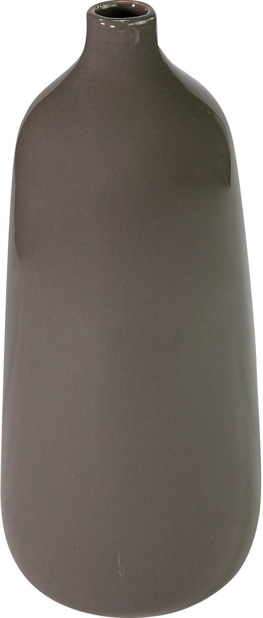 (1 St), Flaschen-Vase aus grau andas Tischvase Kila, 23,3 Porzellan, cm Höhe matt