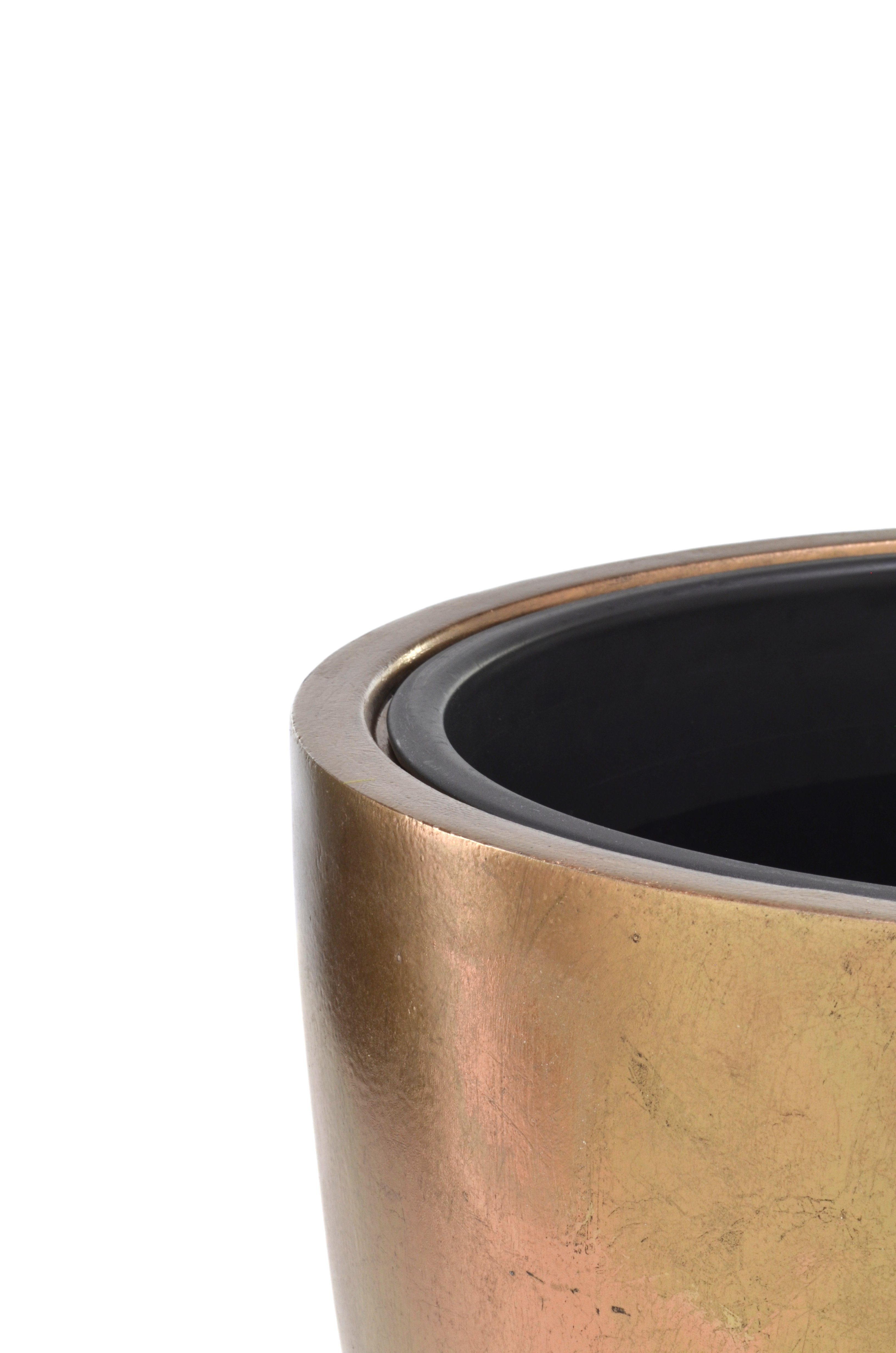 Flingora Pflanzkübel Faye, mit Einsatz - Fiberglas - Indoor - Bronze - Ø 50 günstig online kaufen