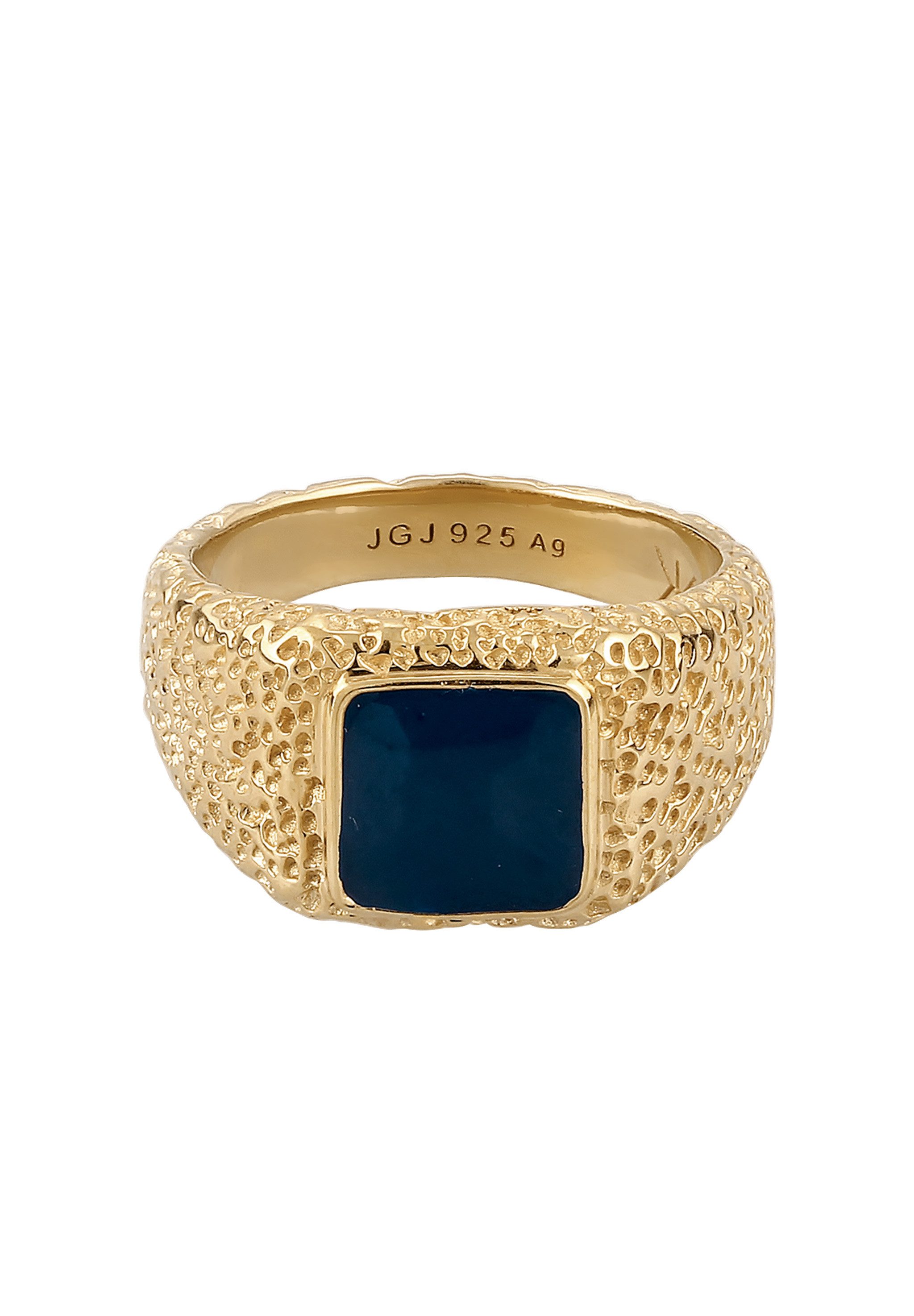 Kuzzoi Siegelring Sigelring Gehämmert Emaille 925 Sterling Silber vergoldet günstig online kaufen