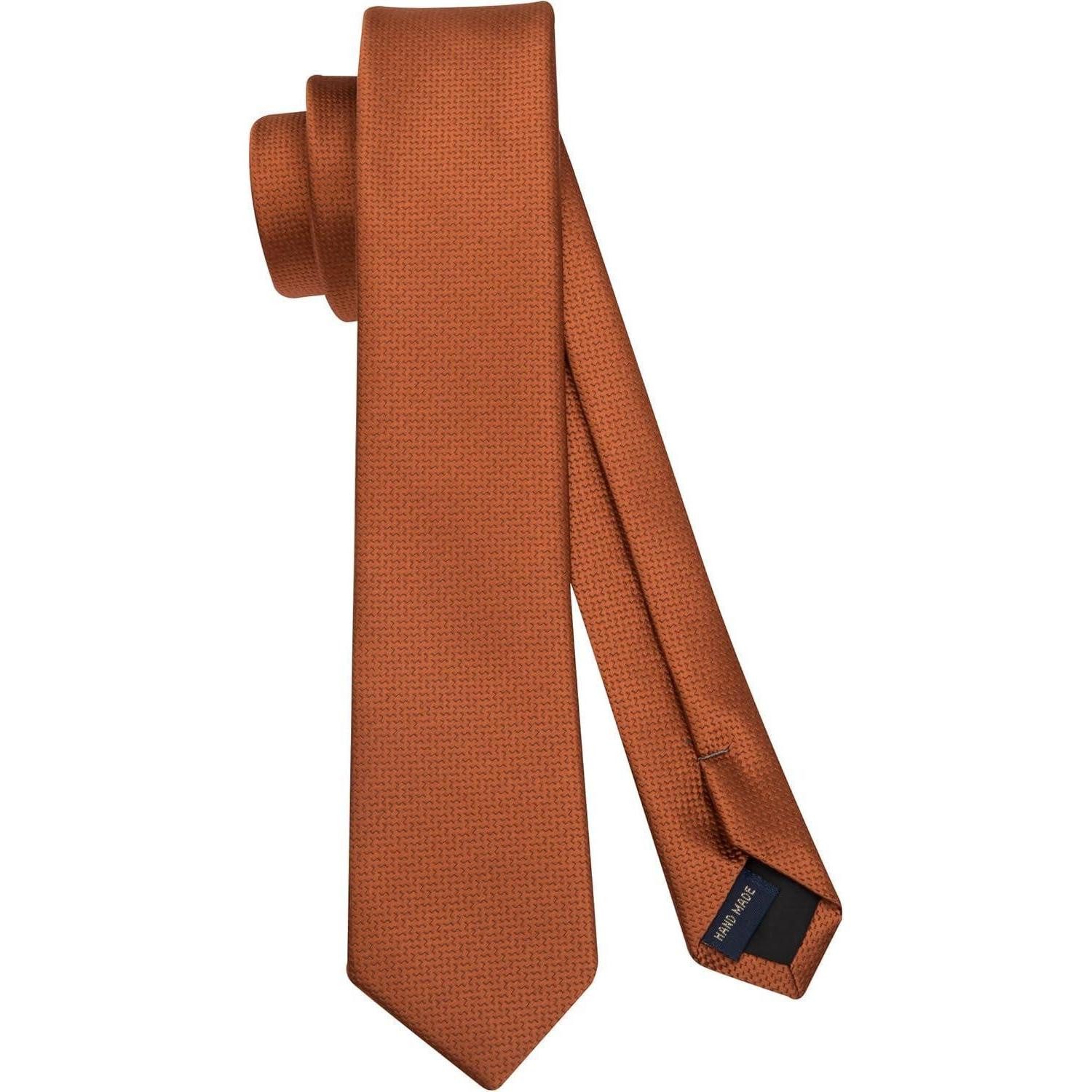 LuxusKollektion Krawatte Krawatte Herren schmale Seide 6cm Gebranntes Orange Einheitsgröße