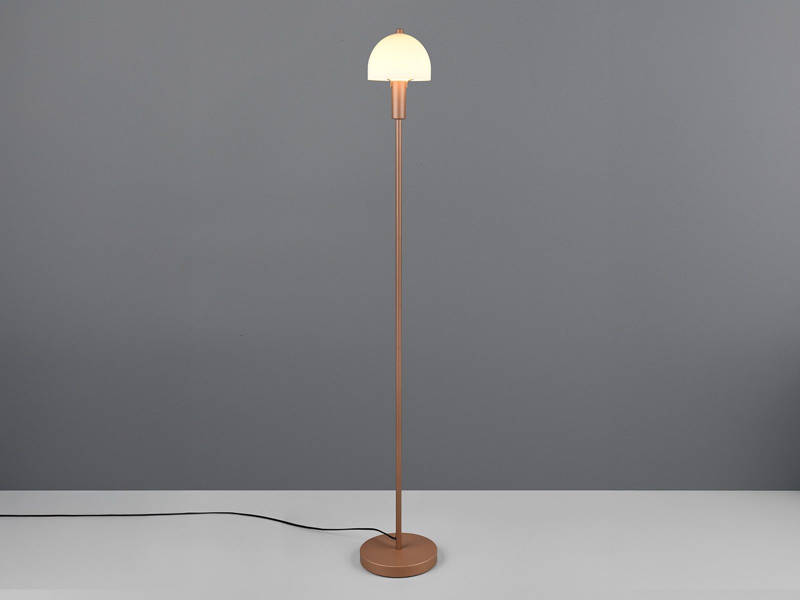 Reality Leuchten Stehlampe, ohne Leuchtmittel, klein mit Metall-Fuß & Lampenschirm Glas stehend für Ecke, Höhe 120cm