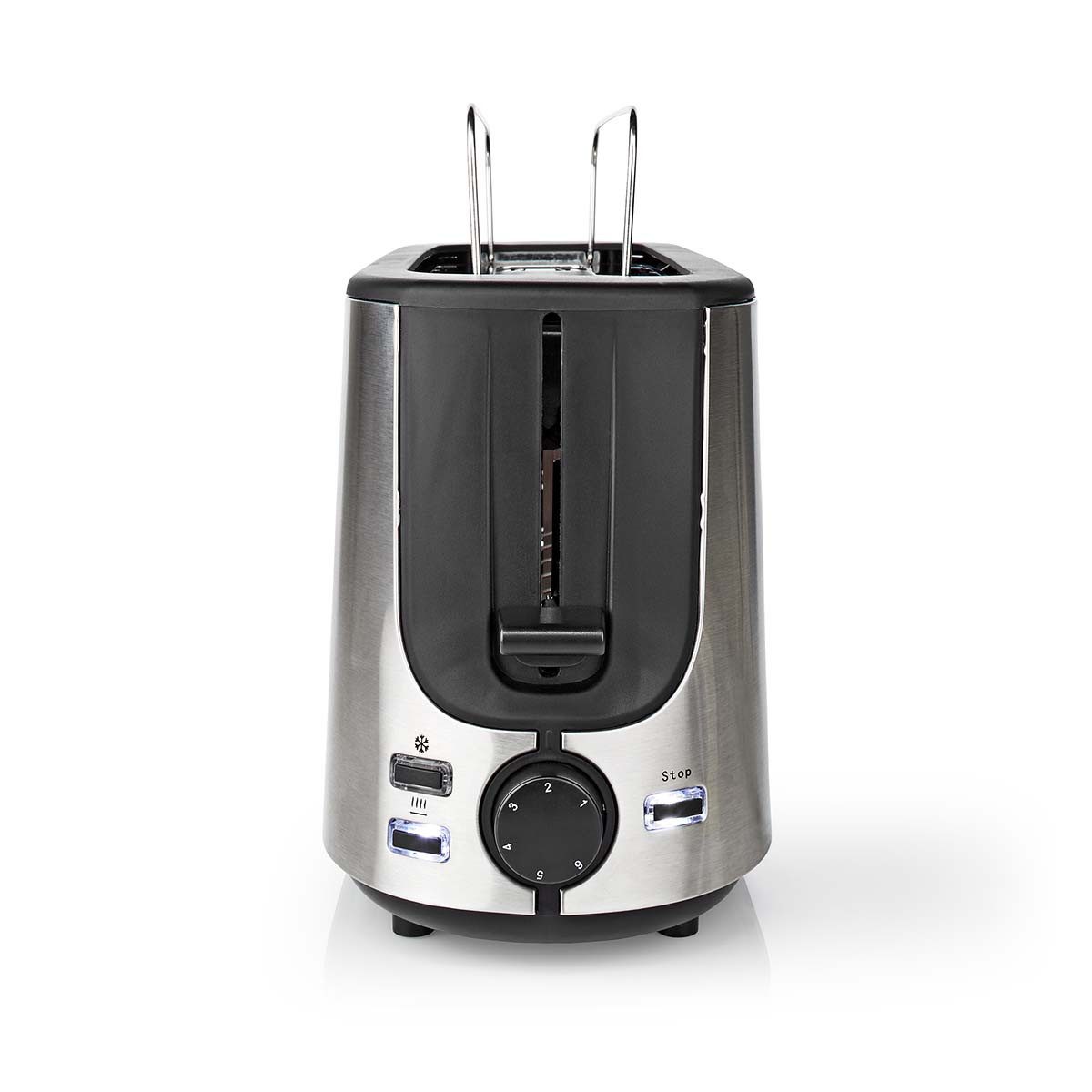 Nedis Toaster KABT310EAL, freistehend, für Beton, Fliesen, Mauerwerk, Mörtel, Putz, 1000 W, frühstück, langschlitz toaster, 6 stufen, brötchen aufsatz, leicht rei
