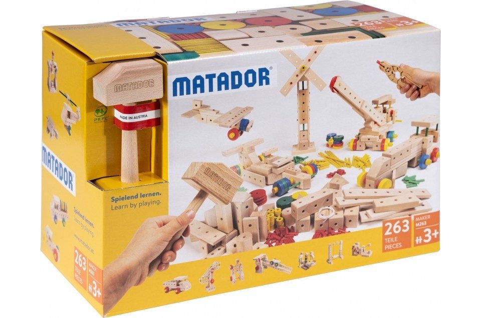 Matador MATADOR 21263 - Maker M263, Baukasten, Holz, 263 Teile, Konstruktio... Konstruktions-Spielset