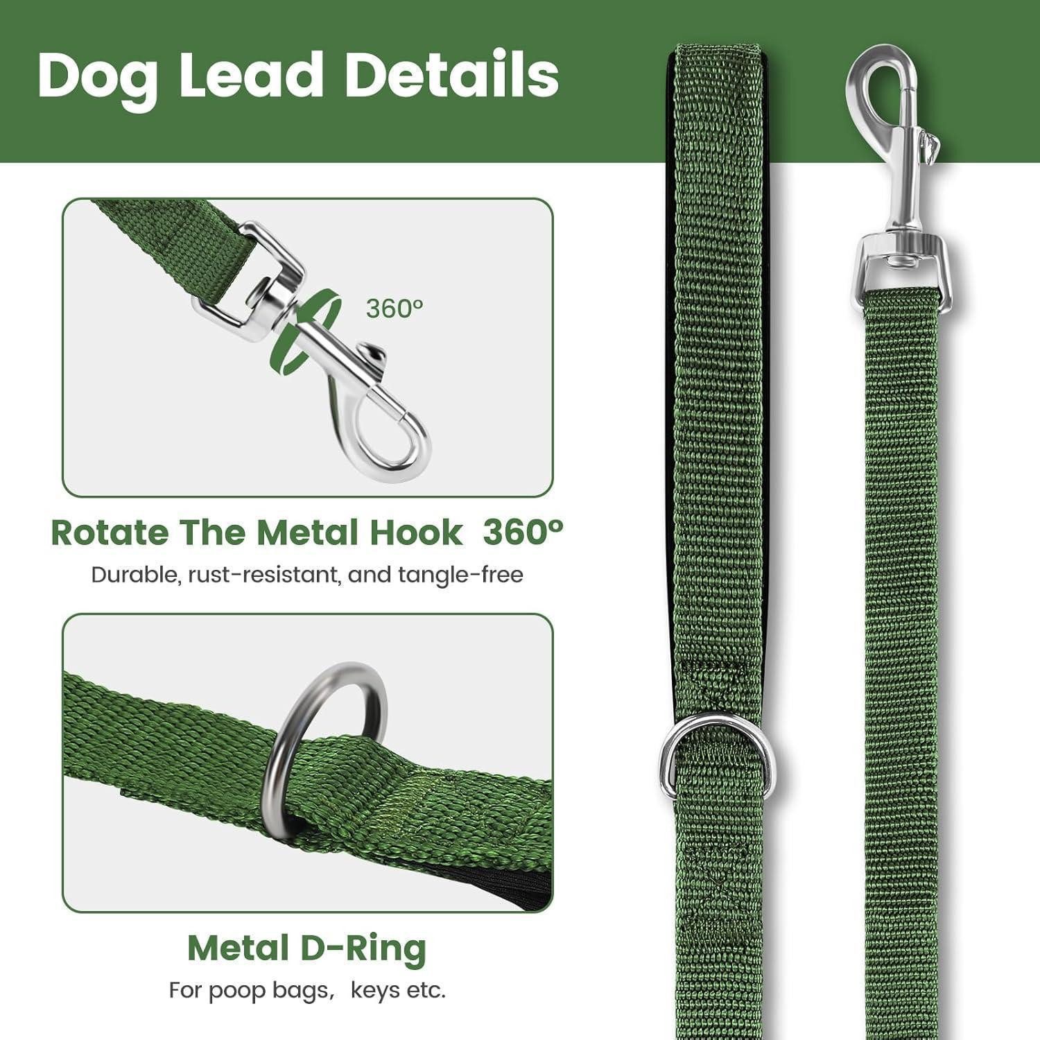 HAPPY HACHI Schleppleine Schleppleine Nylon Hundeleine für Große Kleine Hunde 10m Green