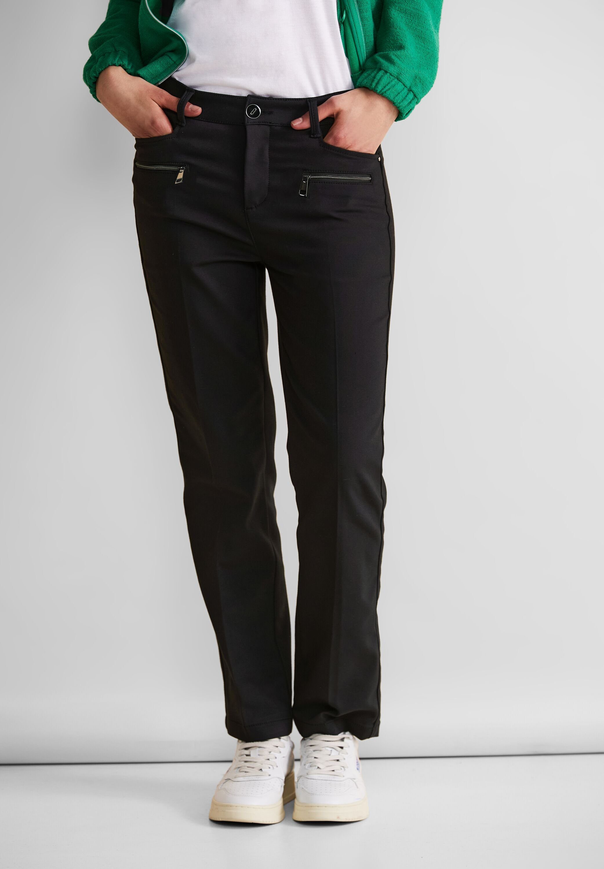 STREET ONE Stoffhose in Unifarbe