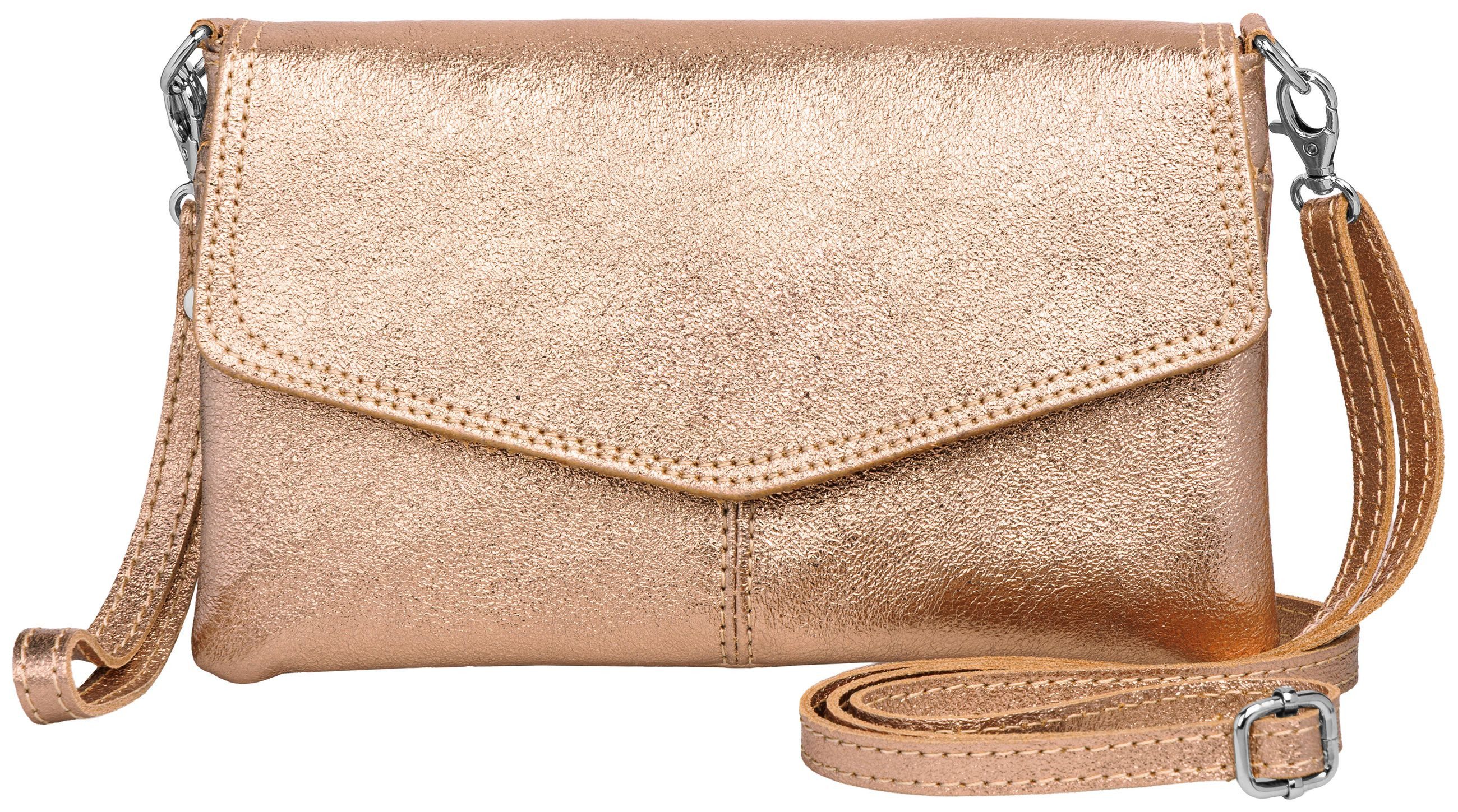 Caspar Clutch Abendtasche Leder Damen Umhängetasche - PREMIUM LINE - Modell No.322, aus 100% gewaschenem Echtleder aus Italien - samtig weich & nachhaltig