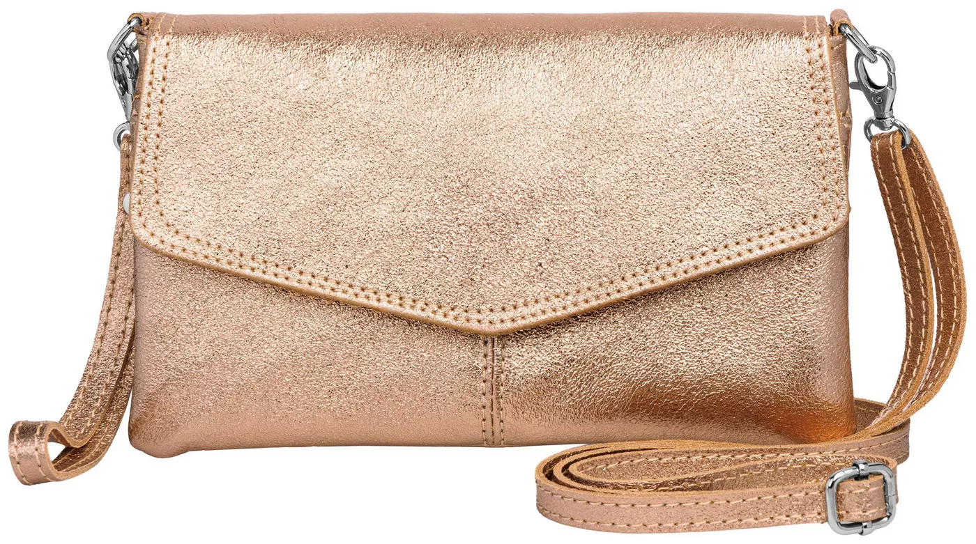 Caspar Clutch Abendtasche Leder Damen Umhängetasche - PREMIUM LINE - Modell No.322, aus 100% gewaschenem Echtleder aus Italien - samtig weich & nachhaltig