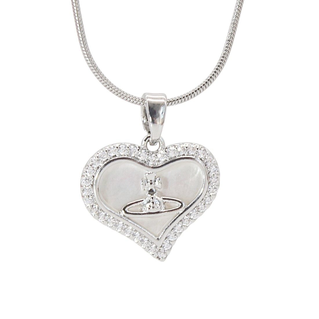 ELLAWIL Edelstahlkette Herzkette Halskette mit Herz-Anhänger Zirkonia Schlangenkette (GESCHENKIDEE, Edelstahl, Kettenlänge 40 cm, verlängerbar um 5 cm), inklusive Geschenkschachtel