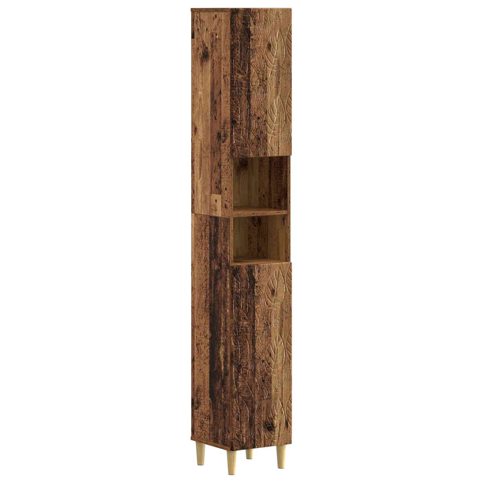 vidaXL Gartenlounge-Set 2-teiliges Badezimmer Schrank Set DELFT Altholz Holzwerkstoff