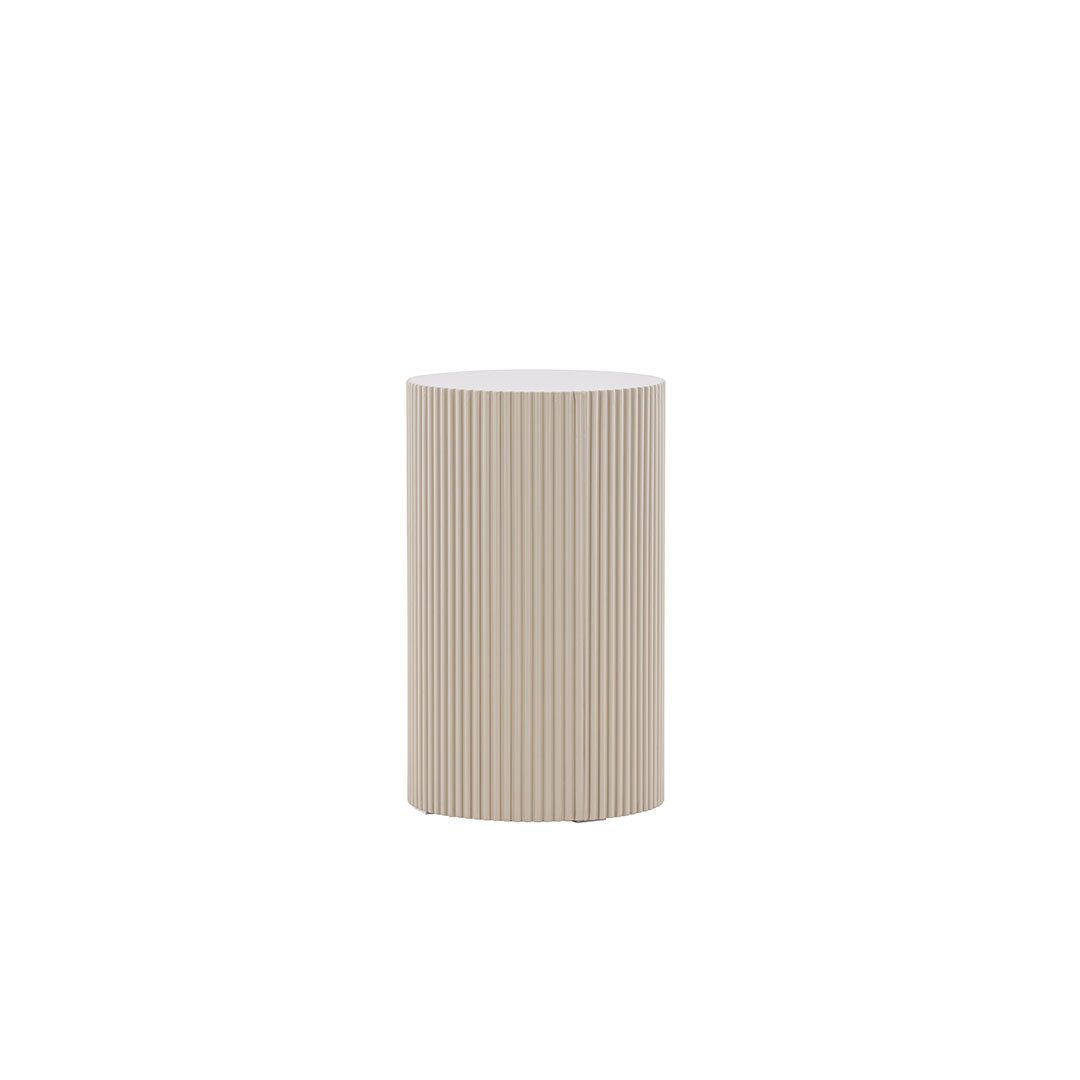Venture Home Couchtisch Lenox Ecktisch Ø30 cm Sockel beige.