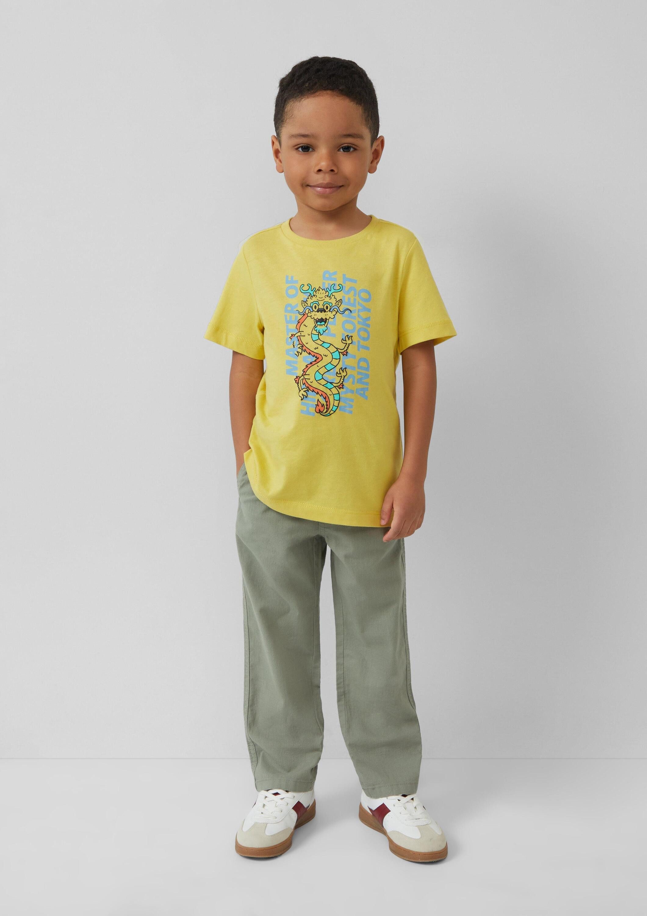 s.Oliver Chinos Hose Relaxed-Fit-Hose aus Baumwolle in Leinen-Optik