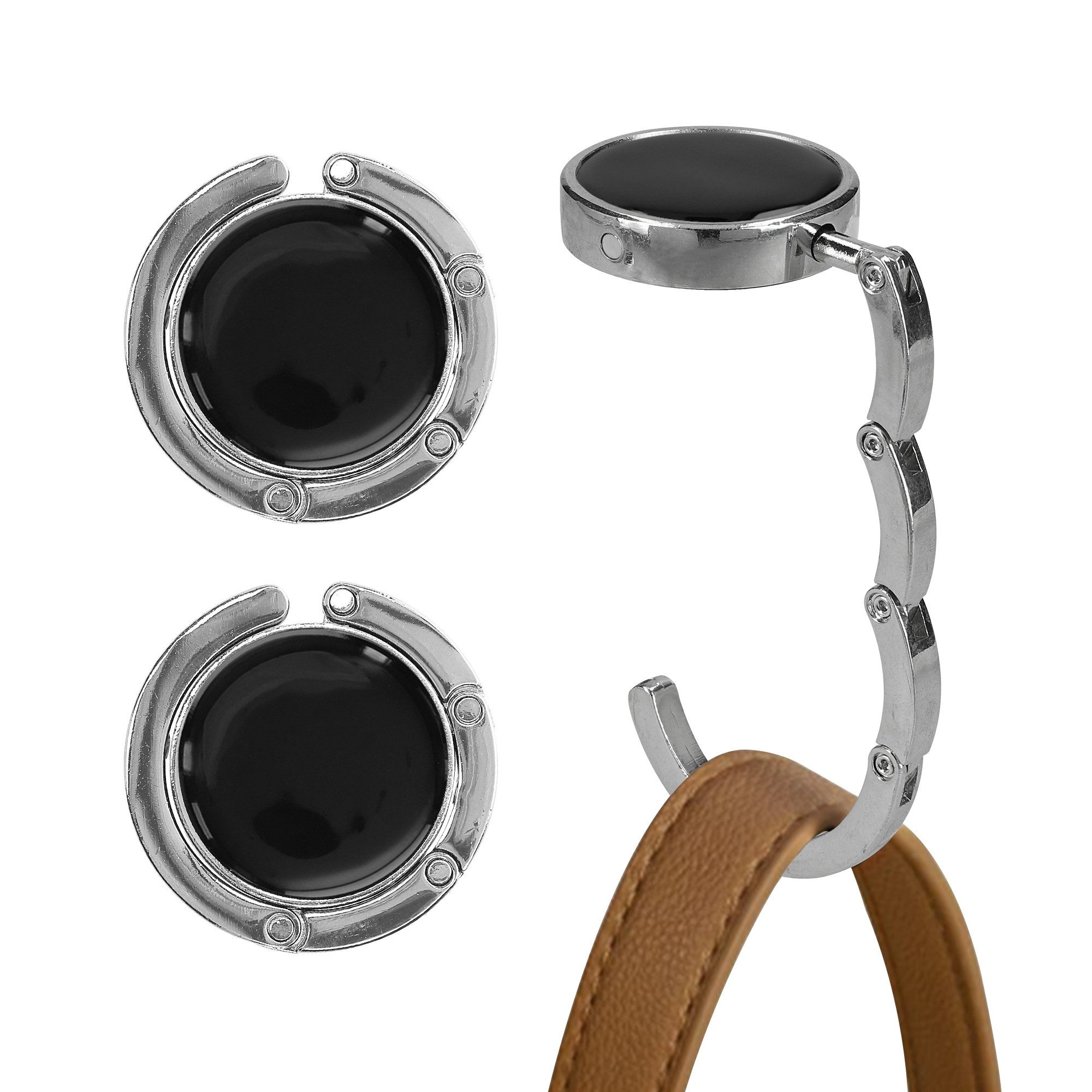 kwmobile Taschen-Halterung kwmobile Tisch Handtaschenhalter Haken, (2-tlg., 2x Faltbare Antirutsch Taschenhaken Halterung für Handtaschen)