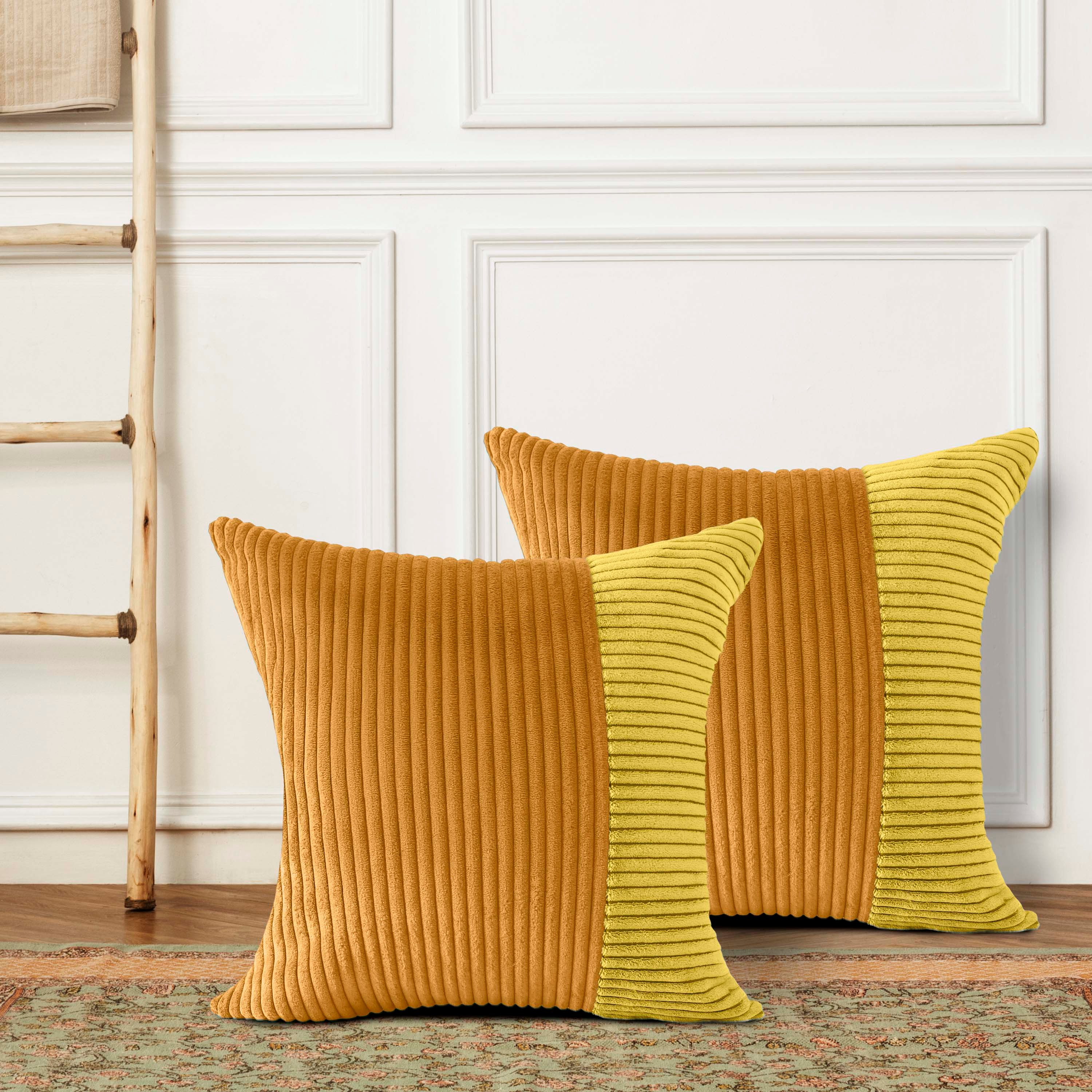 Amilian Dekokissen 2er Set - Kissen mit Füllung & Bezug - Zierkissen Set 2 Stück, Kuschelkissen, Kopfkissen 50x50 cm mit abnehmbarem Kissenbezug