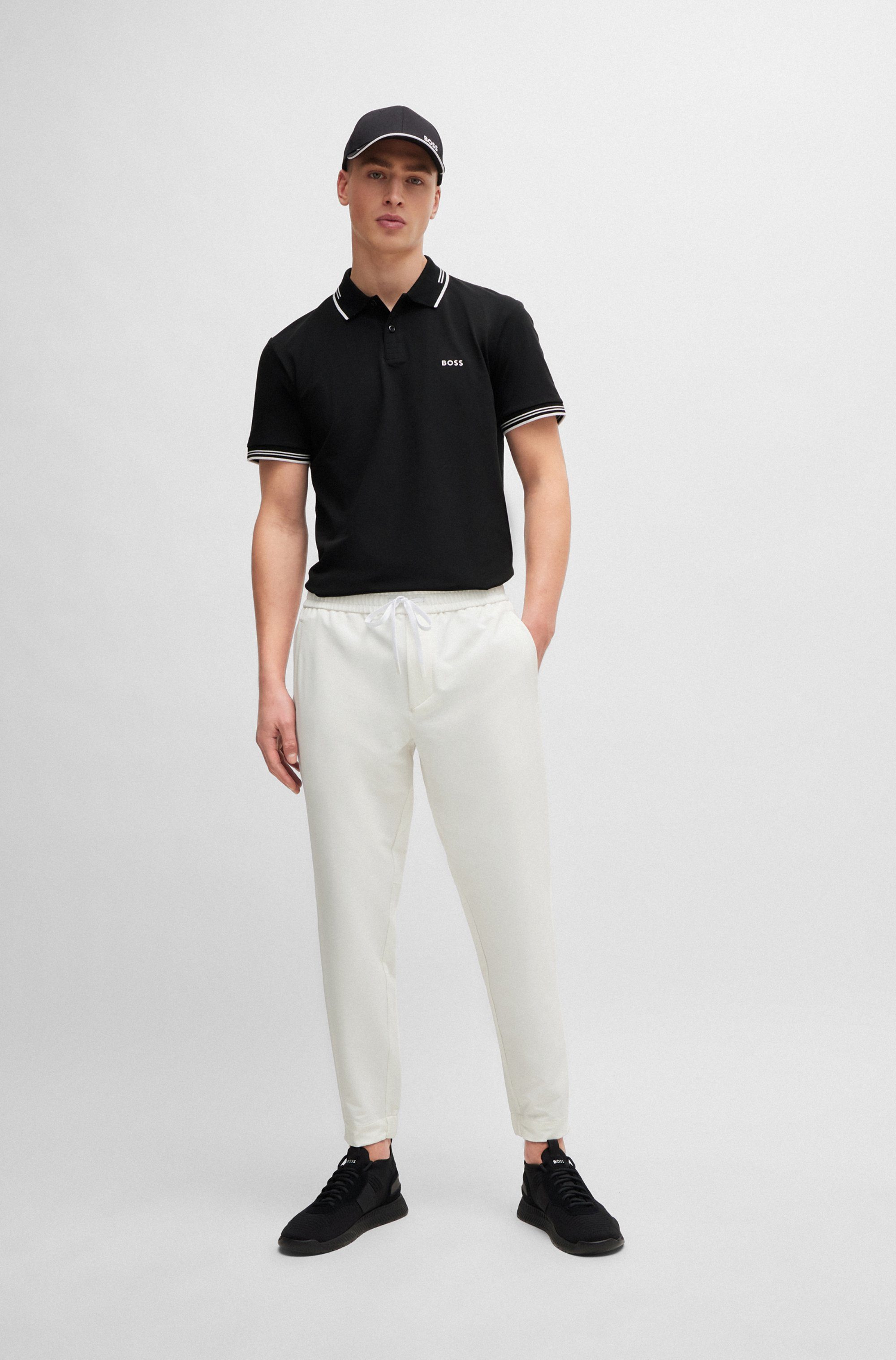 BOSS GREEN Poloshirt Paul Stretch-Baumwoll-Pique mit Polokragen