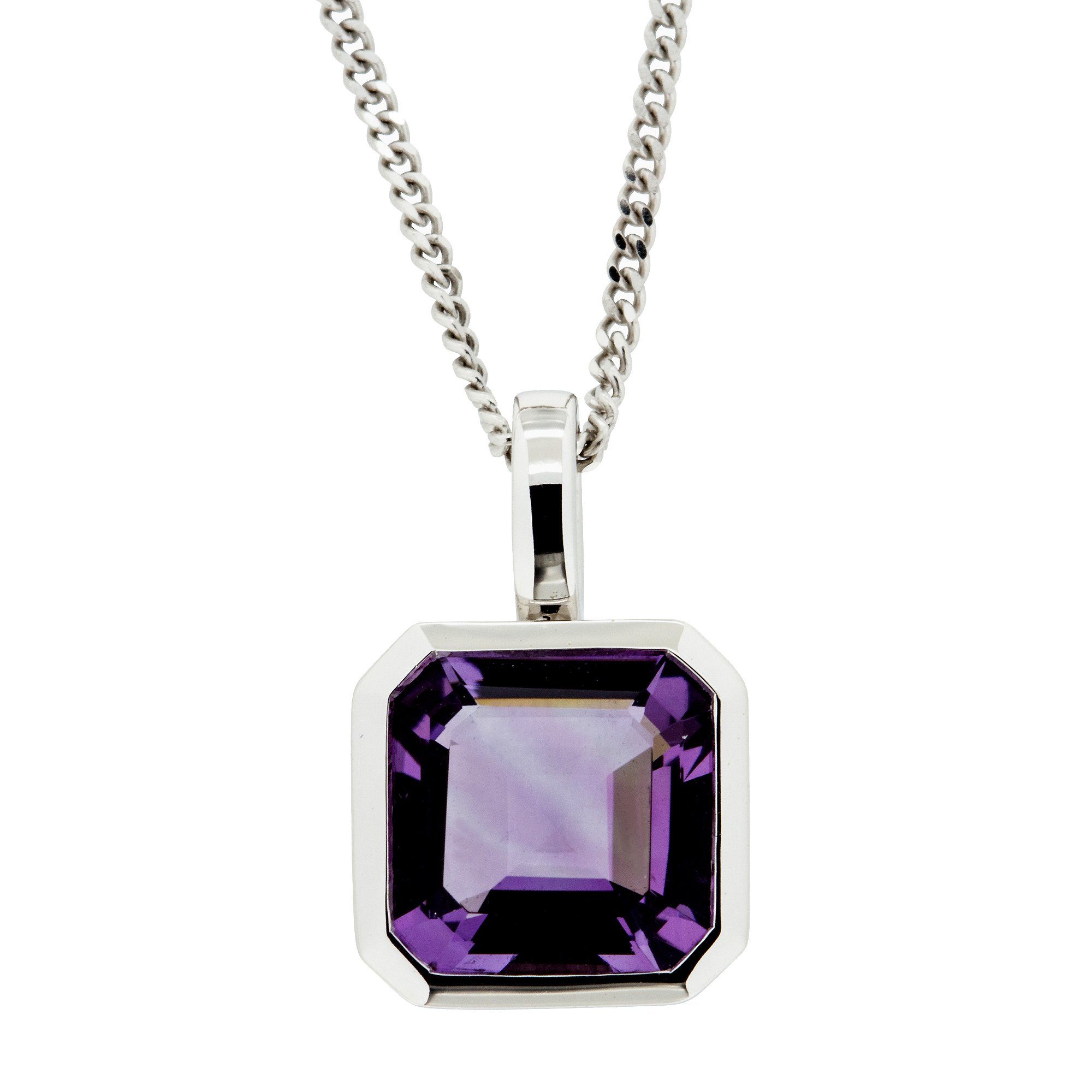 Orolino Kette mit Anhänger Achteck 585/- Weißgold Amethyst