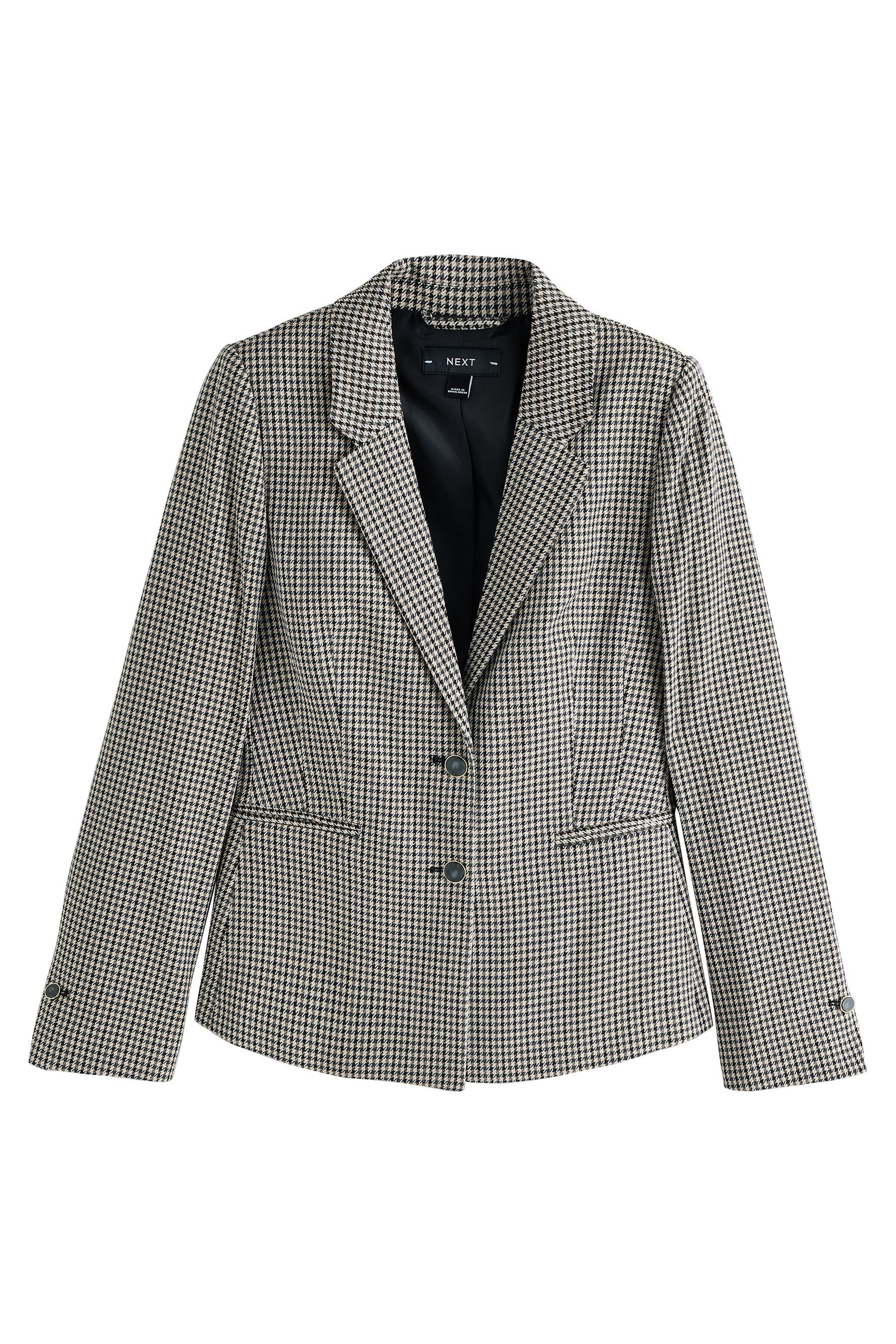 Next Jackenblazer Einreihiger, taillierter Blazer, Hahnentrittmuster (1-tlg)