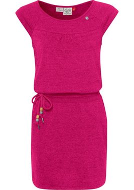 Ragwear Jerseykleid PENELOPE UNI O mit Kordelzug und kontrastfarbigem Zierperlen-Besatz