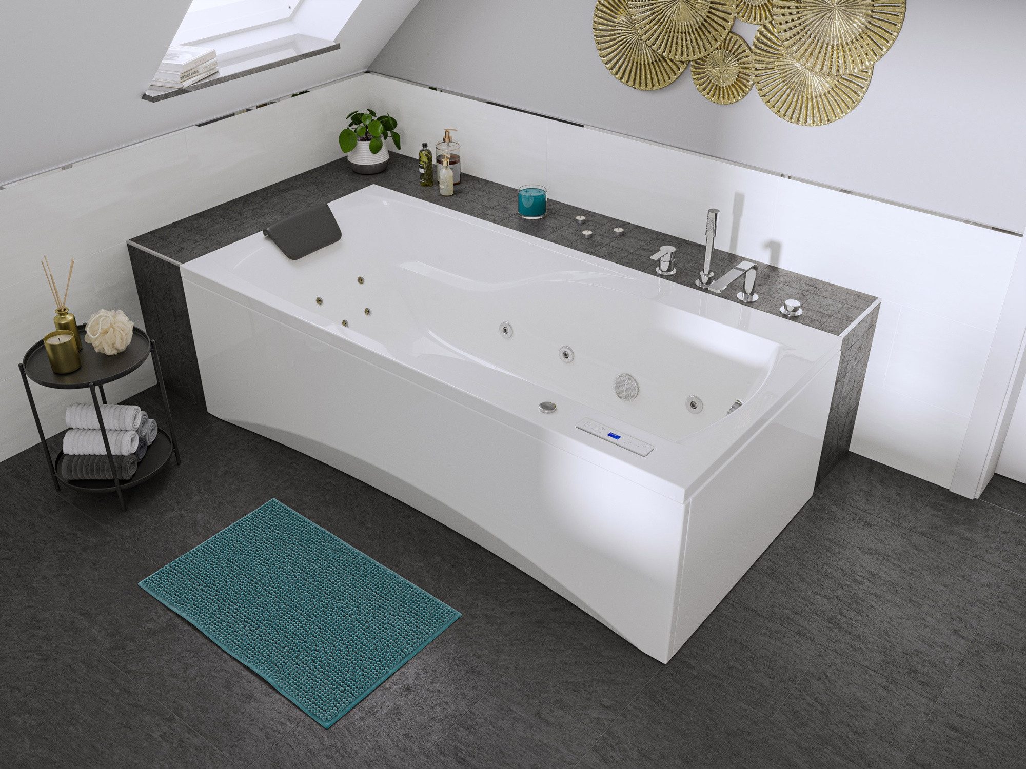 Magnolia Home Whirlpool Rechteck Whirlpool Centauri 190x90 links Made in Germany 18 Düsen ohne