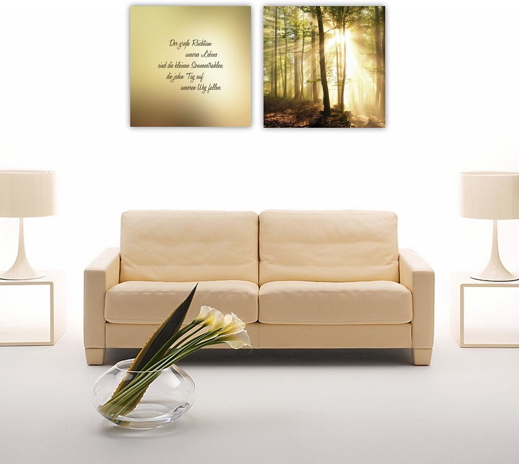 Home affaire Leinwandbild »Der große Reichtum unseres Lebens sind…«, (Set), Maße (B/H): 120/60 cm-HomeTrends