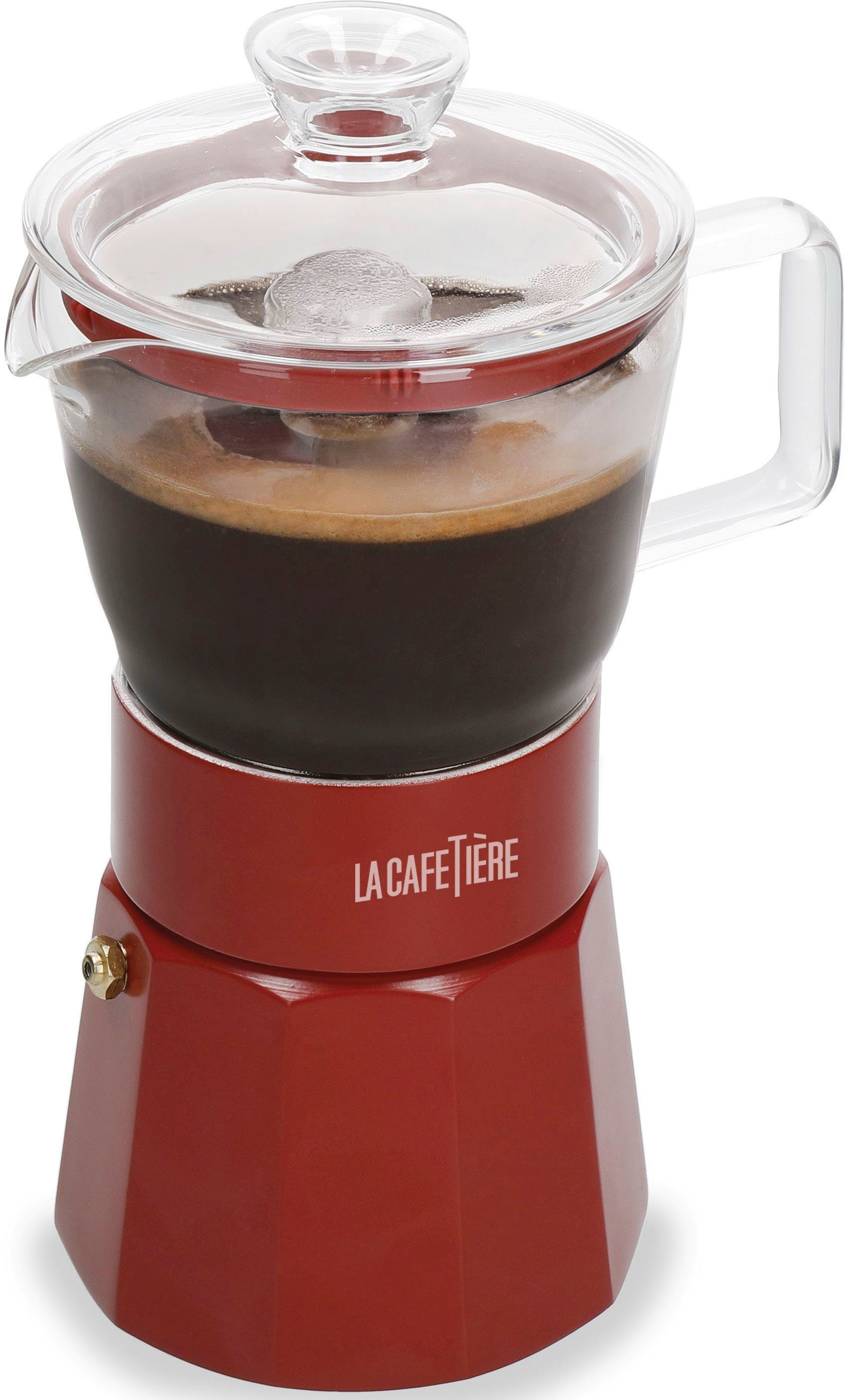 La Cafetière Espressokocher La Cafetière Glass Espresso Maker, 290l Kaffeekanne, Aus hochwertigem, rostfreiem Edelstahl mit induktionsgeeignetem Boden