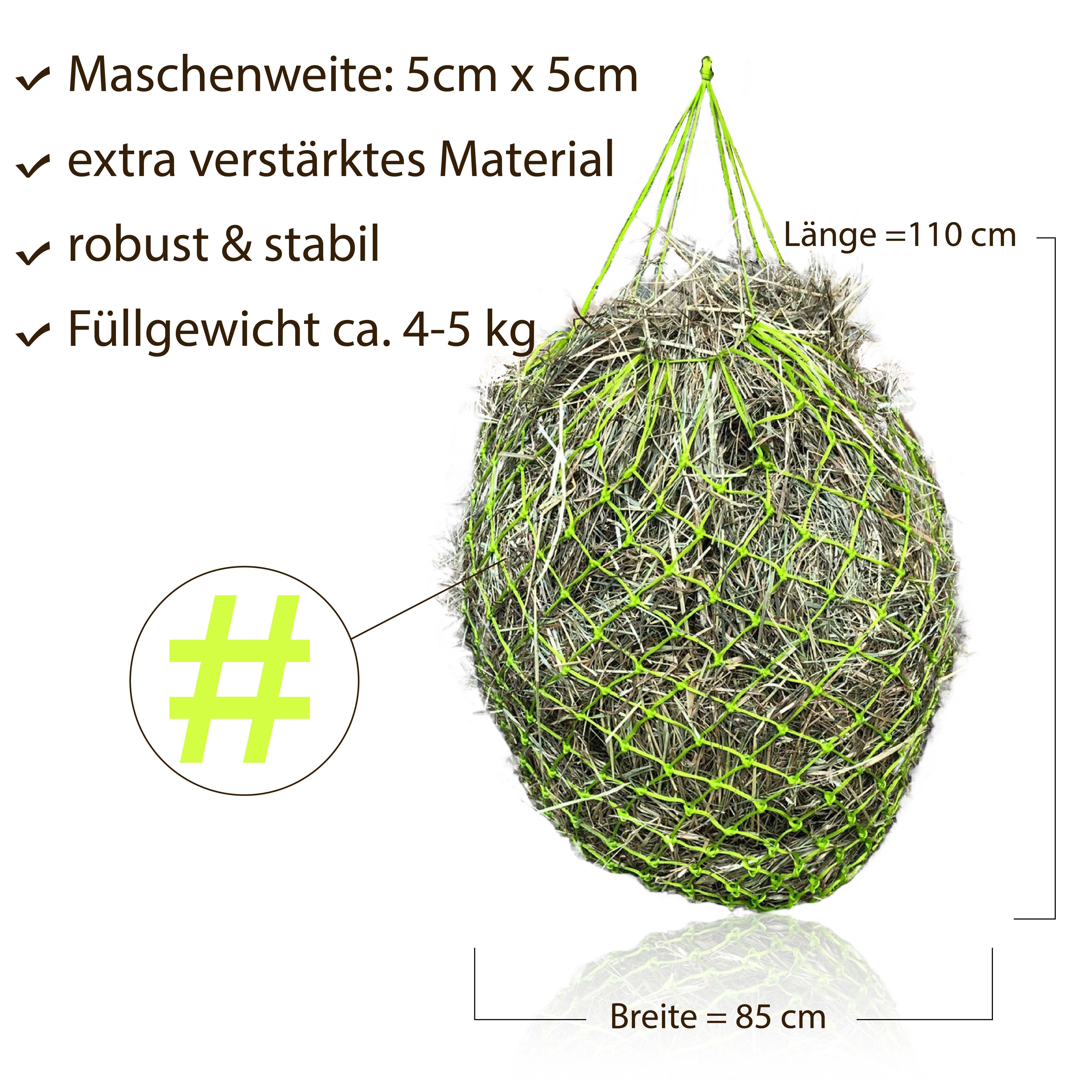 Pferdelinis Heunetz Heunetz für Pferde, Maschenweite 5x5cm, engmaschig, Füllgewicht 5kg, Füllgewicht 5 kg
