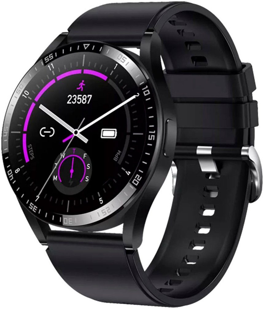 Denver SWC-372 Smartwatch (3,3 cm/1,3 Zoll, Proprietär), Herzfrequenzmessung, Blutdruck, Multisport, IP54