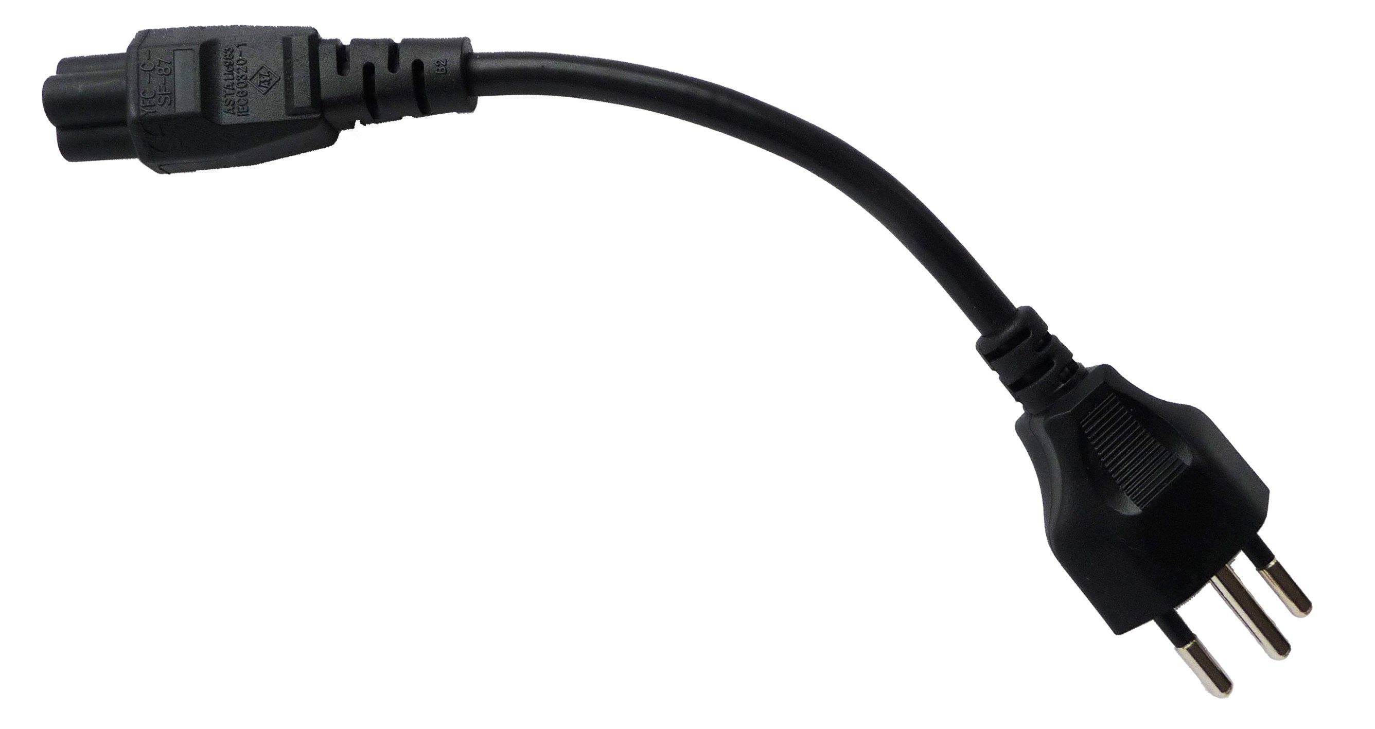 shortix Schweizer-Netzkabel (CH-Netzstecker auf Kleeblatt-Buchse). 23cm. 30cm. Шнур питания, Schweizer-Netzstecker, Typ J, Kleeblatt-Buchse, MickeyMouse-Buchse, Typ C5 (23 cm), kurz