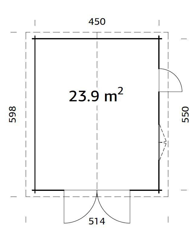 mit transparent Holztor, Garage Palmako BxTxH: Roger, cm, 514x598x287