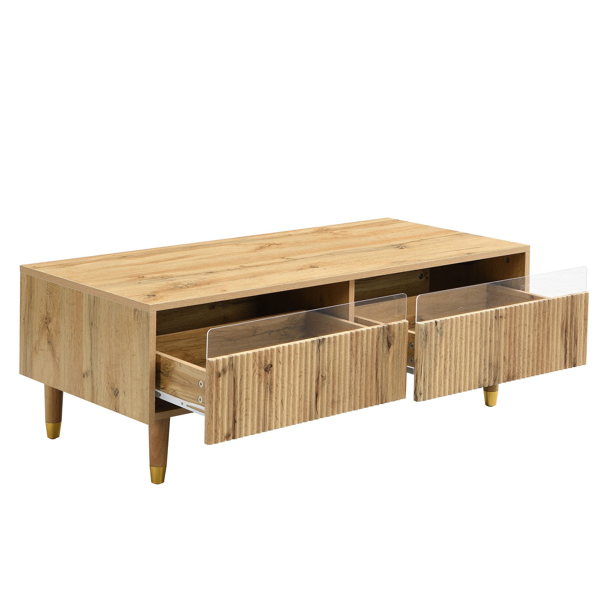 KLAM HOME Couchtisch Couchtisch mit gold-weißen günstig online kaufen
