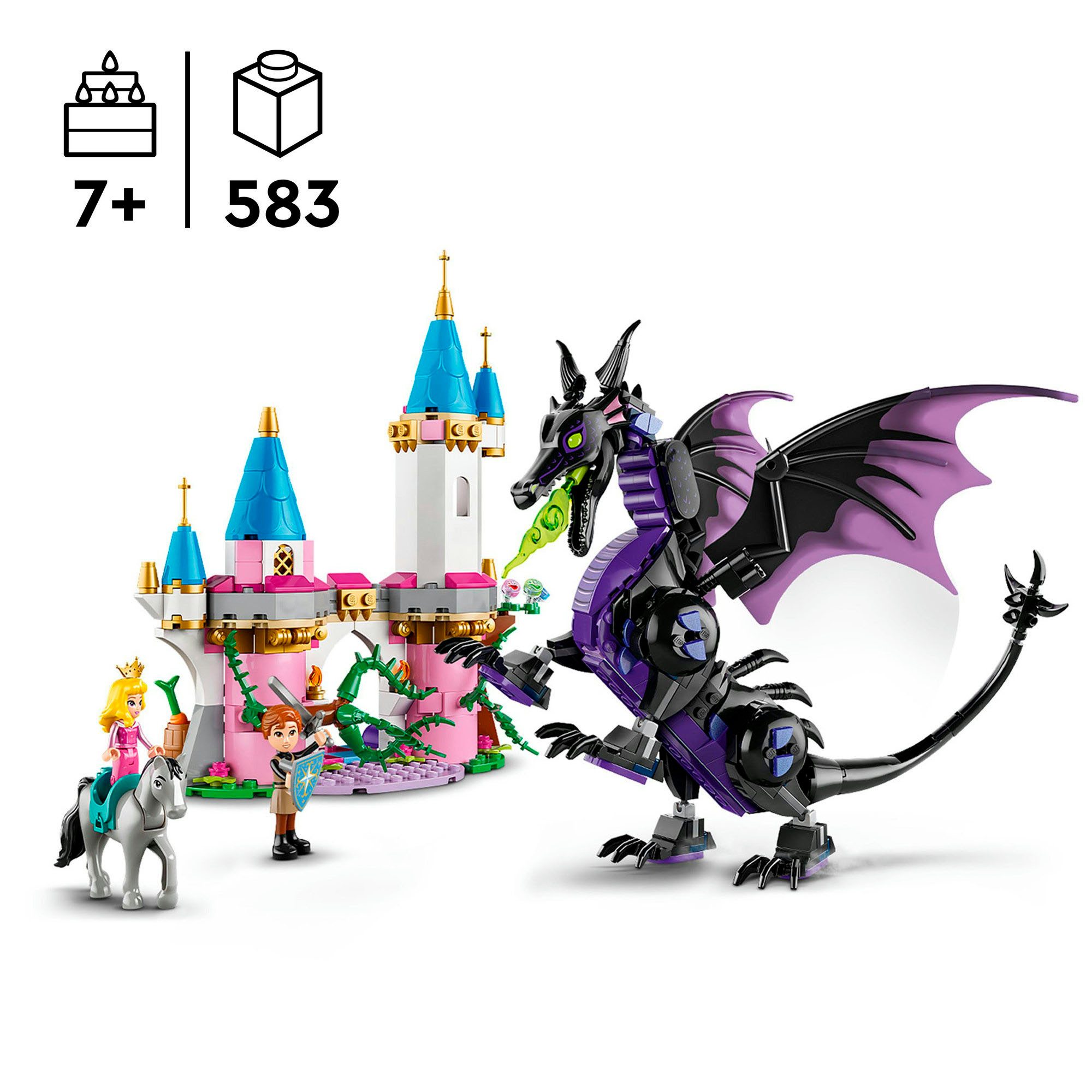 LEGO® Malefiz als Drache (43240), LEGO Disney Princess Konstruktionsspielsteine, (583 St), Made in Europe