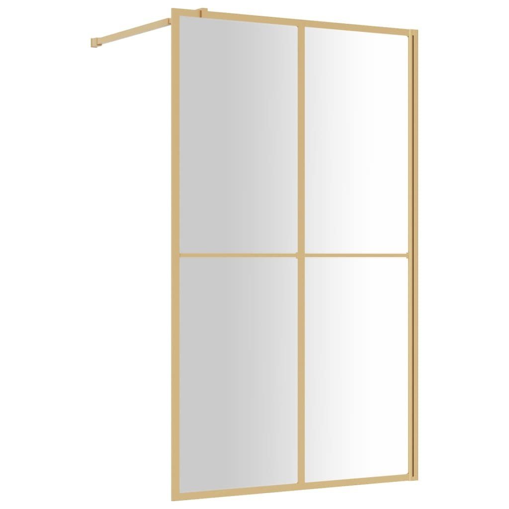 vidaXL Duschwand Walk In Duschwand für Begehbare Dusche ESG Klarglas Golden 118x195cm