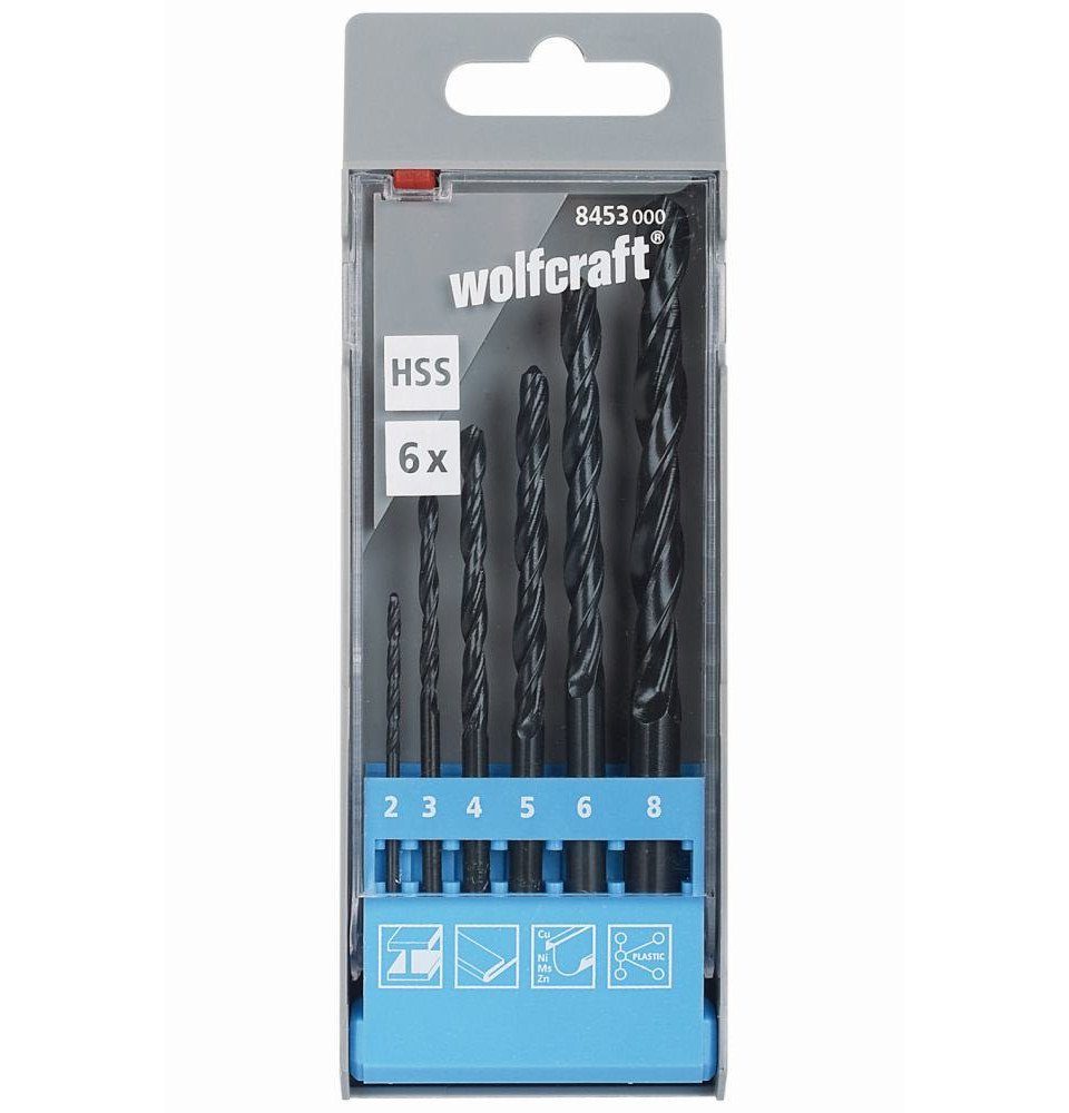 Wolfcraft Bohrer- und Bitset Wolfcraft Metallbohrer-Set HSS rollgewalzt Ø 2 - 8