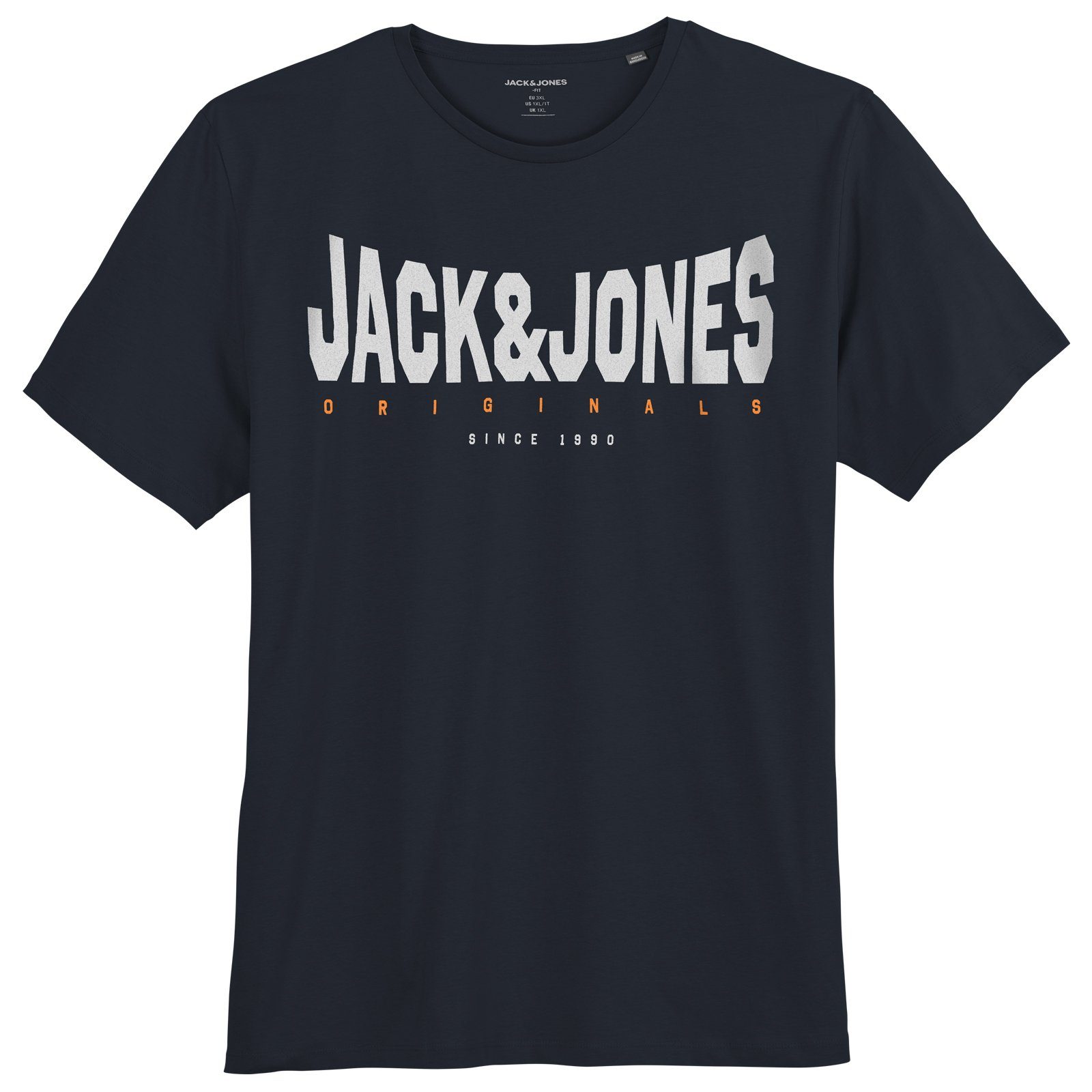 Jack & Jones Rundhalsshirt Große Größen Herren Logo T-Shirt navy JORMARQUE Jack&Jones
