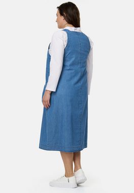 Kekoo A-Linien-Kleid Trägerkleid in Denim Look aus 100% Baumwolle