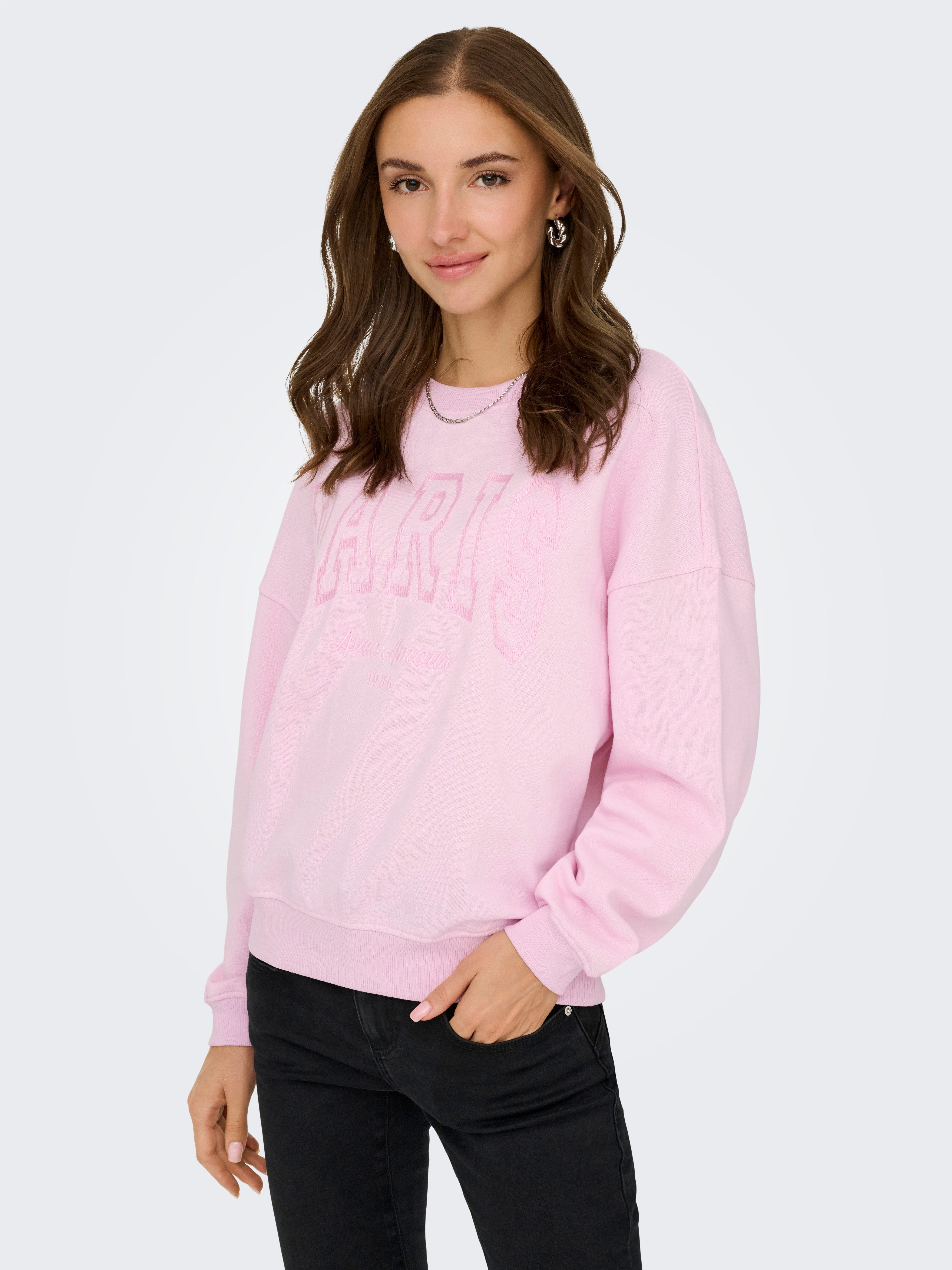 JDY Sweatshirt JDYMESA L/S O-NECK EMB SWEAT JRS NOOS
