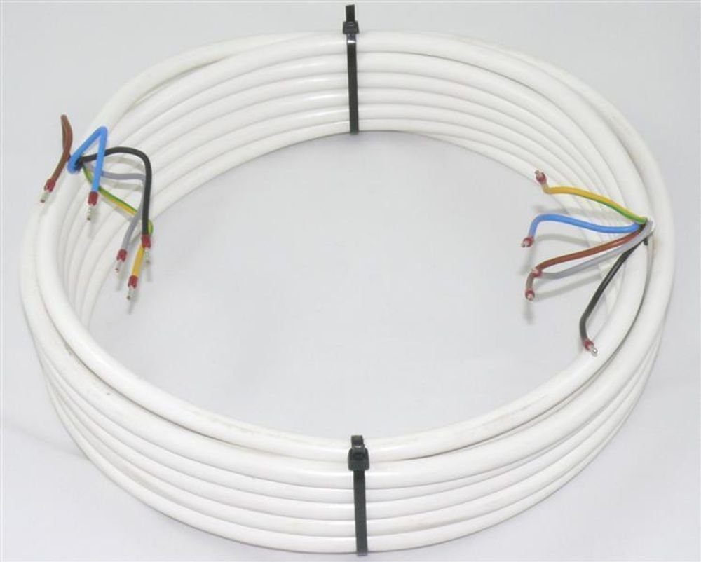 Herd-Anschlussleitung Weiß H05VV-F 5G1,5 5x1,5 Ceranfeld 2m Elektro-Kabel