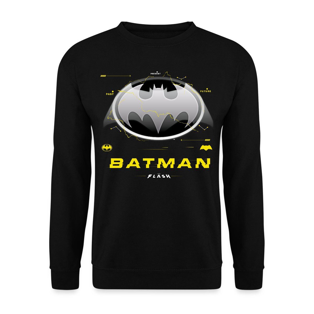 Sweatshirt The Flash Klassisches Batman Logo In Grau Unisex Pullover