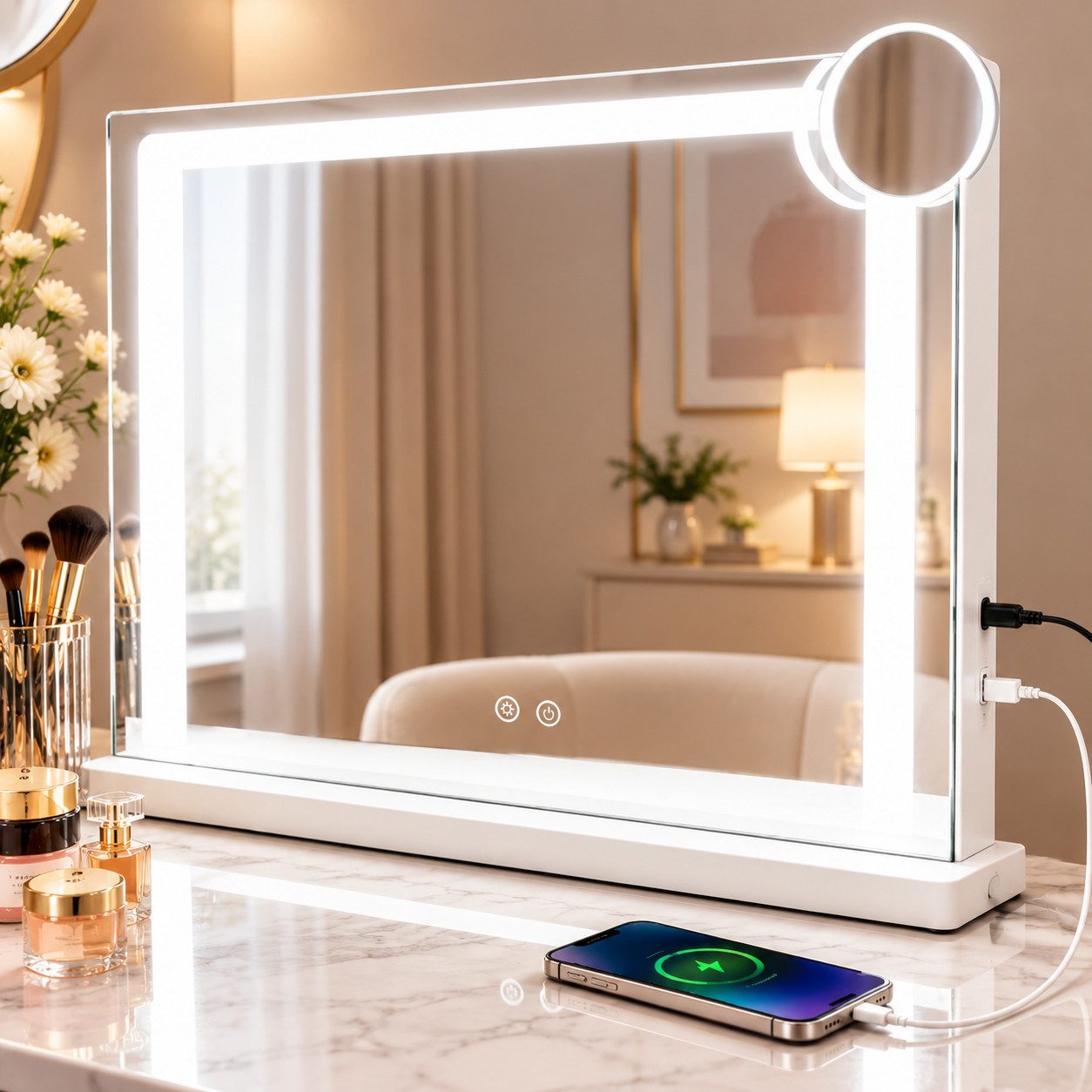 Ledklang Schminkspiegel Licht,58/70/80cm,LED Beleuchtung 3 Farbtemperaturen,Touch-Steuerung (1-St), Hollywood USB-Stromversorgung,dimmbarer für Frisierkommode